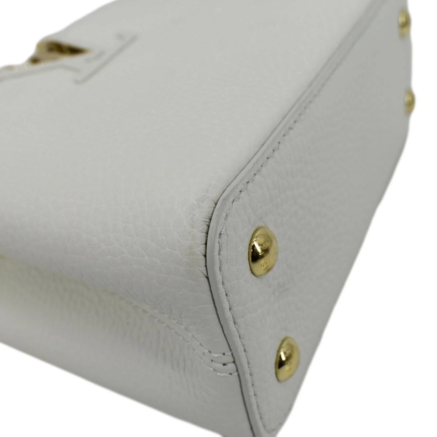 LOUIS VUITTON Capucine Mini Taurillon Leather Crossbody Bag Snow - Image 8