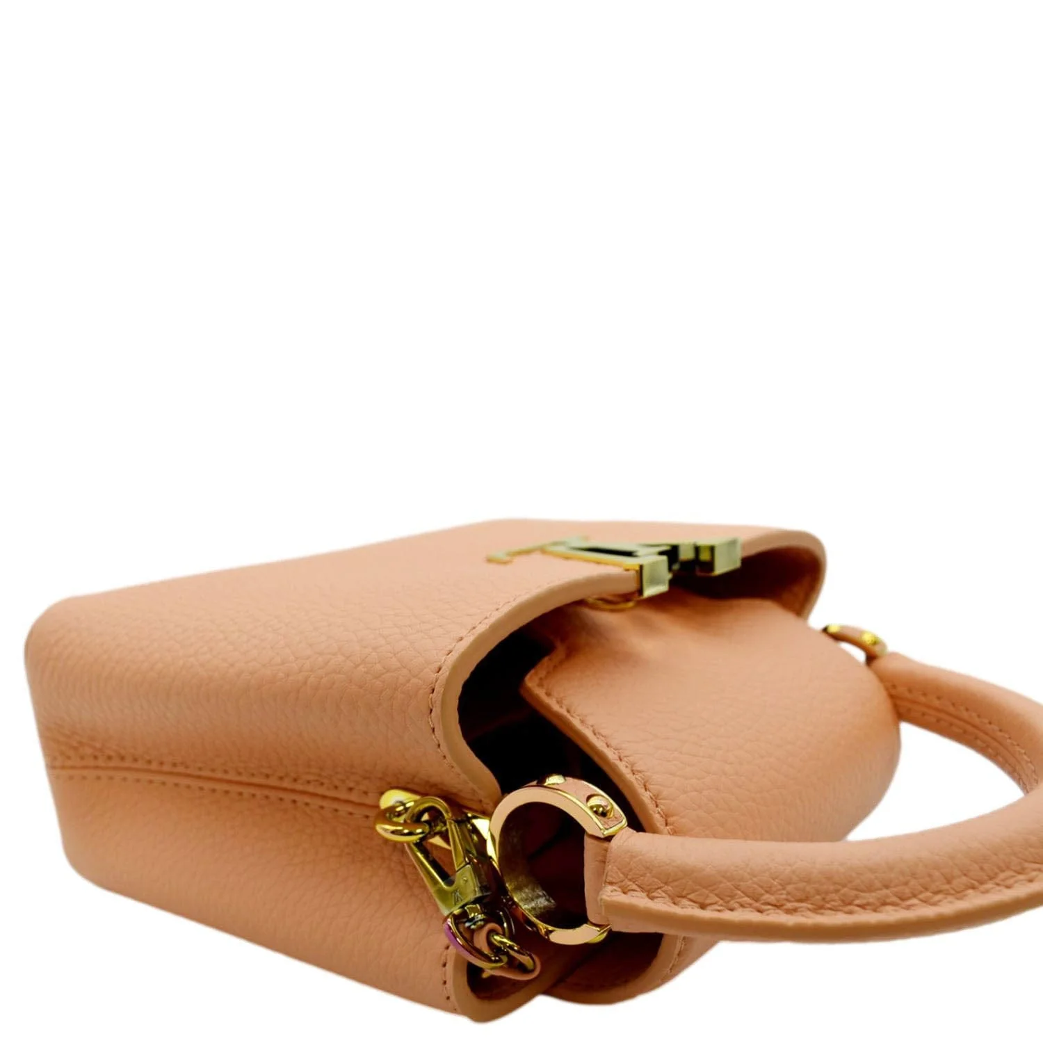 LOUIS VUITTON Capucines Mini Taurillon Python Leather Satchel Bag Topaze - Image 6