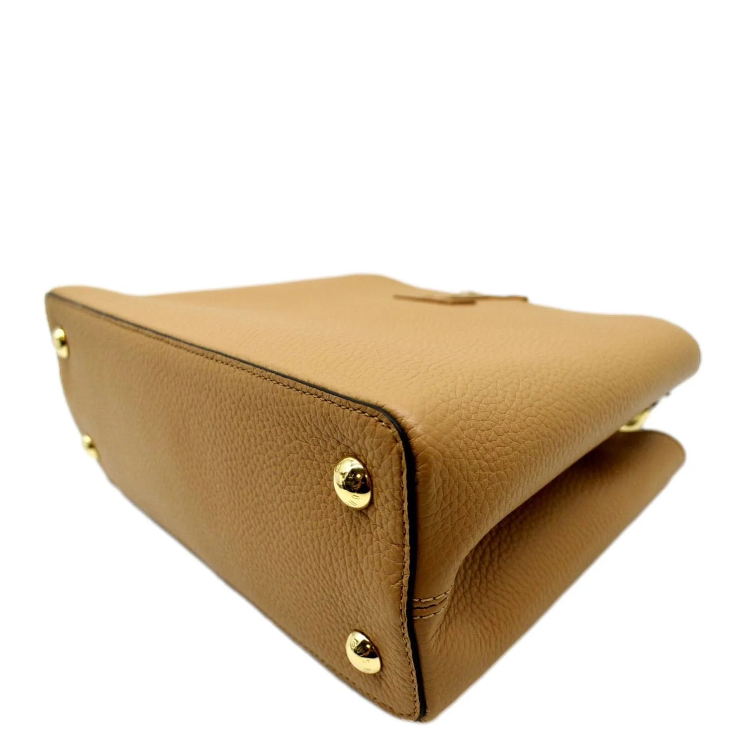 LOUIS VUITTON Capucines MM Taurillon Leather Satchel Bag Golden - Image 10