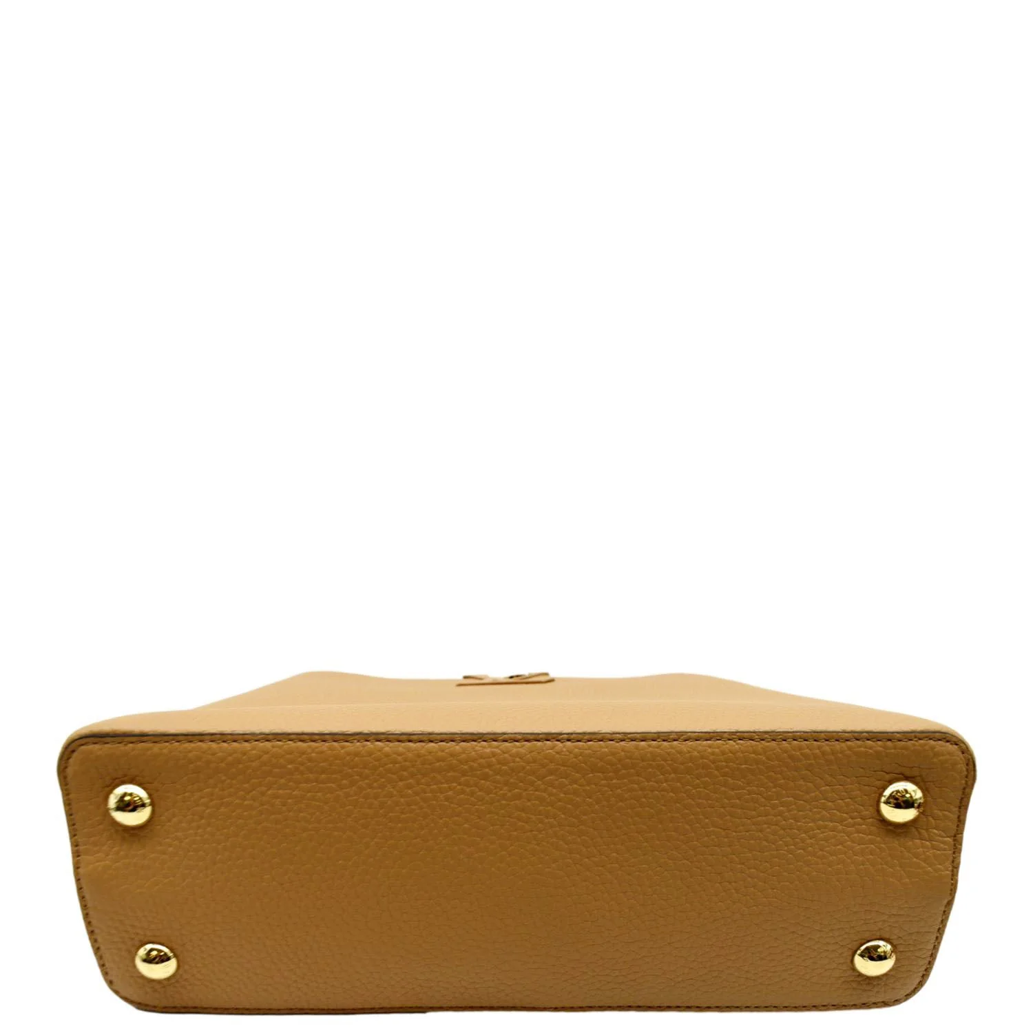 LOUIS VUITTON Capucines MM Taurillon Leather Satchel Bag Golden - Image 12