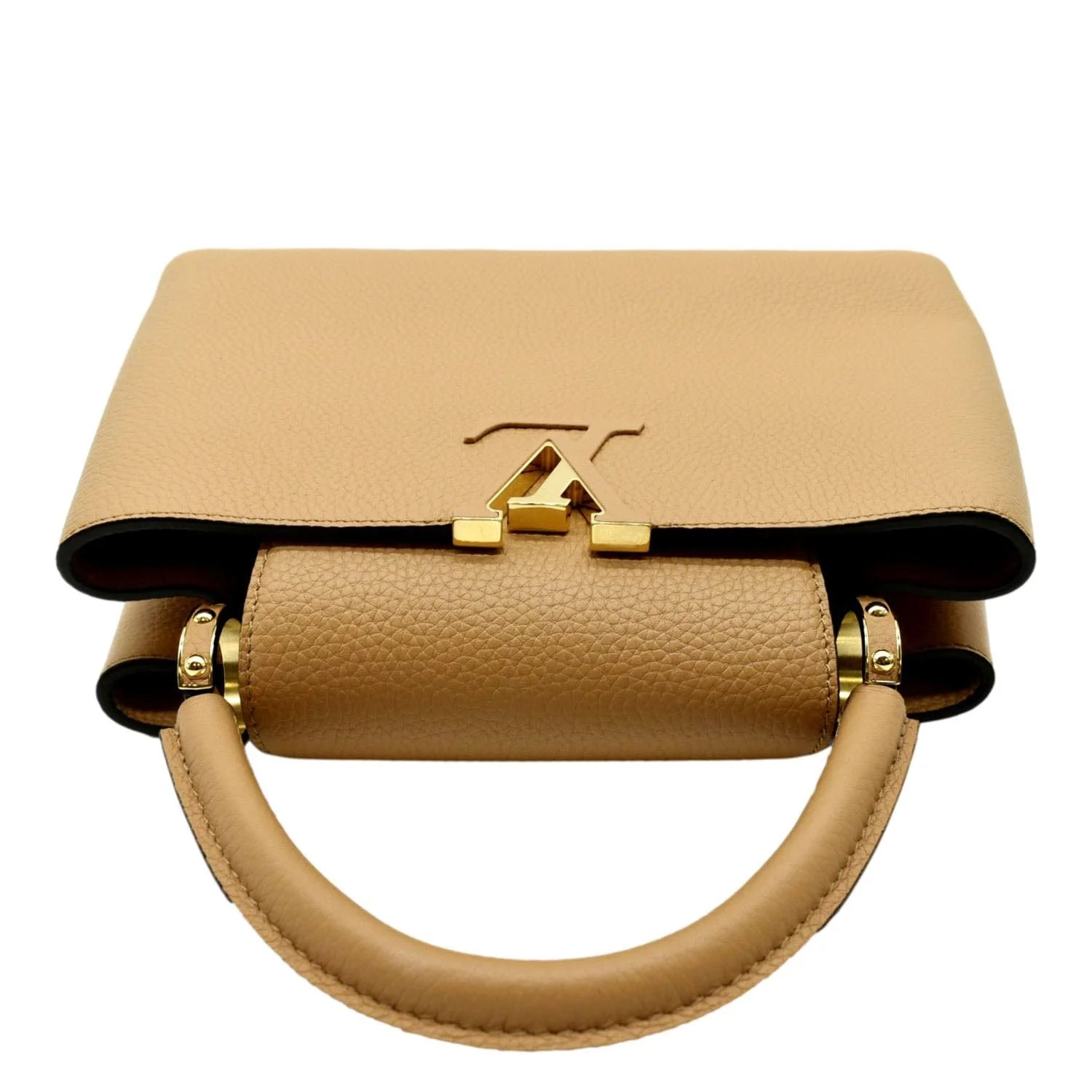 LOUIS VUITTON Capucines MM Taurillon Leather Satchel Bag Golden - Image 6