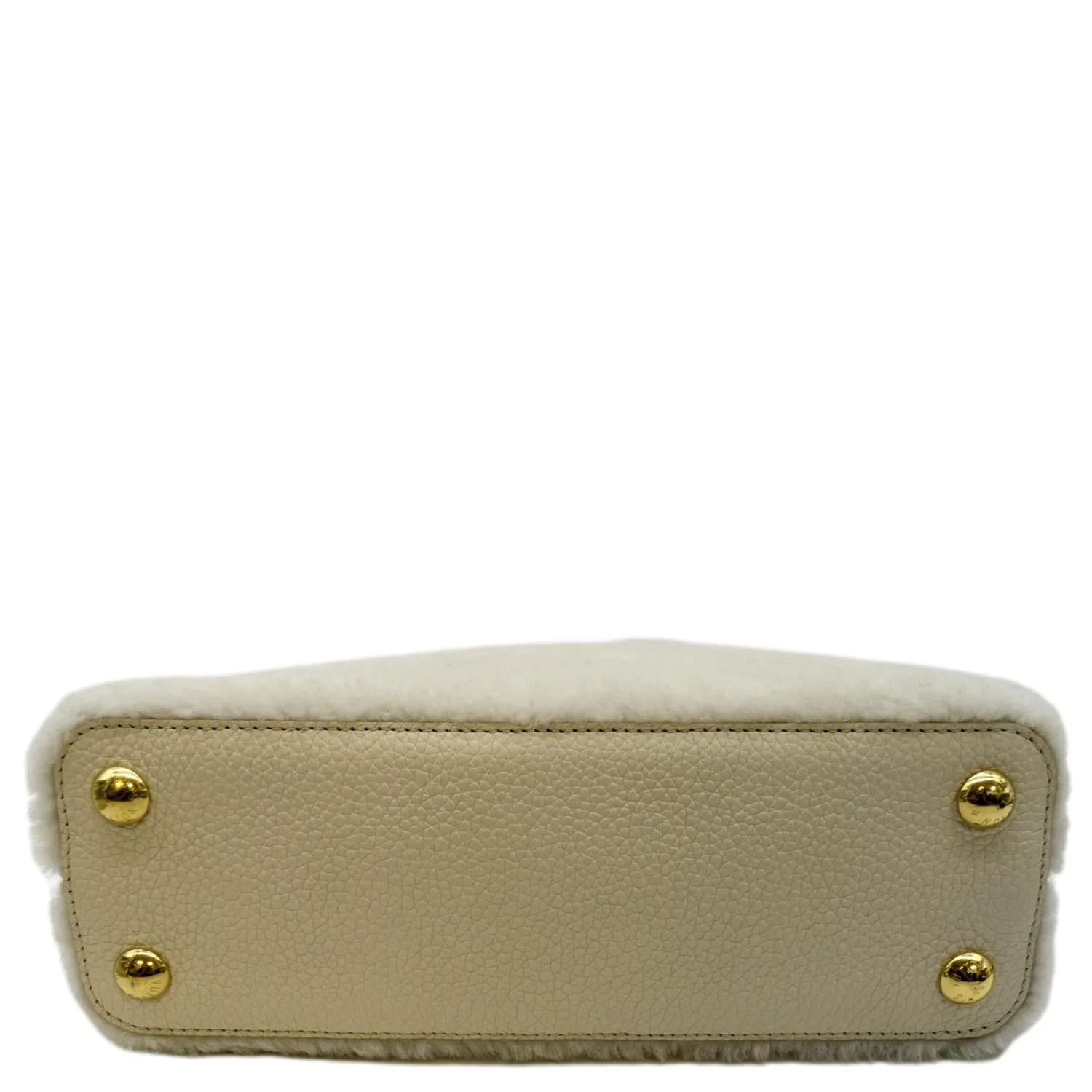 LOUIS VUITTON Capucine PM Teddy Fleece Top Handle Shoulder Bag White - Image 11