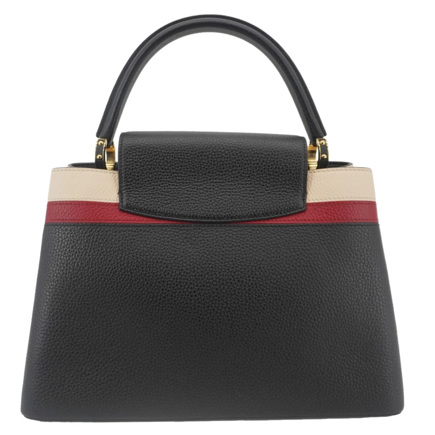 LOUIS VUITTON Capucines MM Taurillon Leather Satchel Bag Black - Image 4