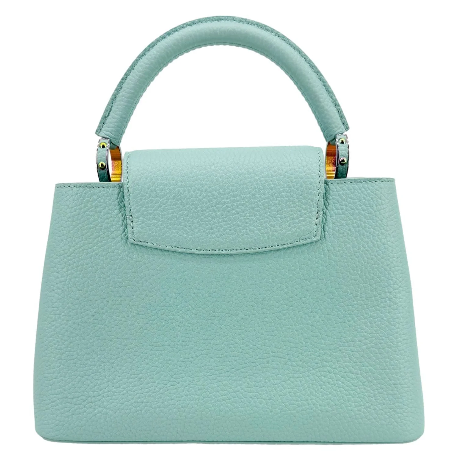 LOUIS VUITTON Capucines BB Taurillon Leather Satchel Bag Turquoise - Image 5