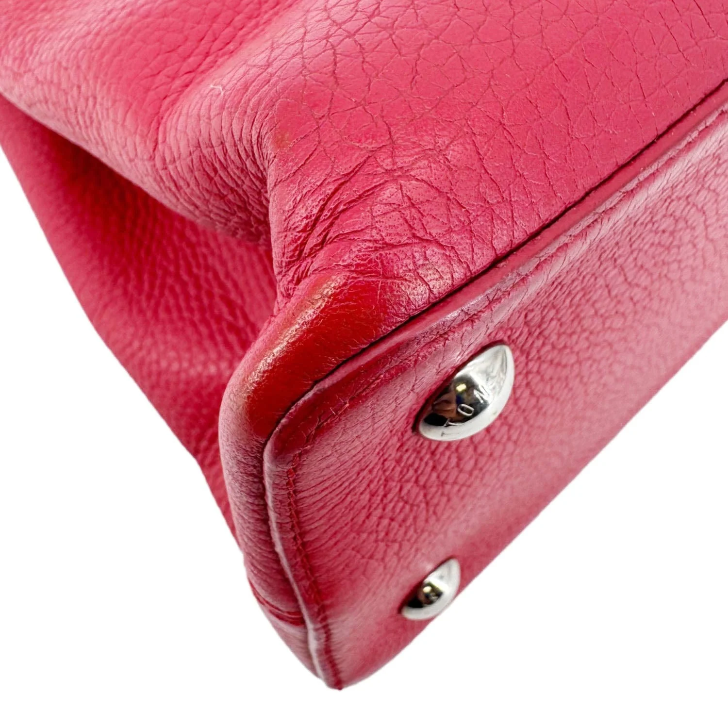 LOUIS VUITTON Capucines MM Taurillon Leather Satchel Bag Red - Image 9