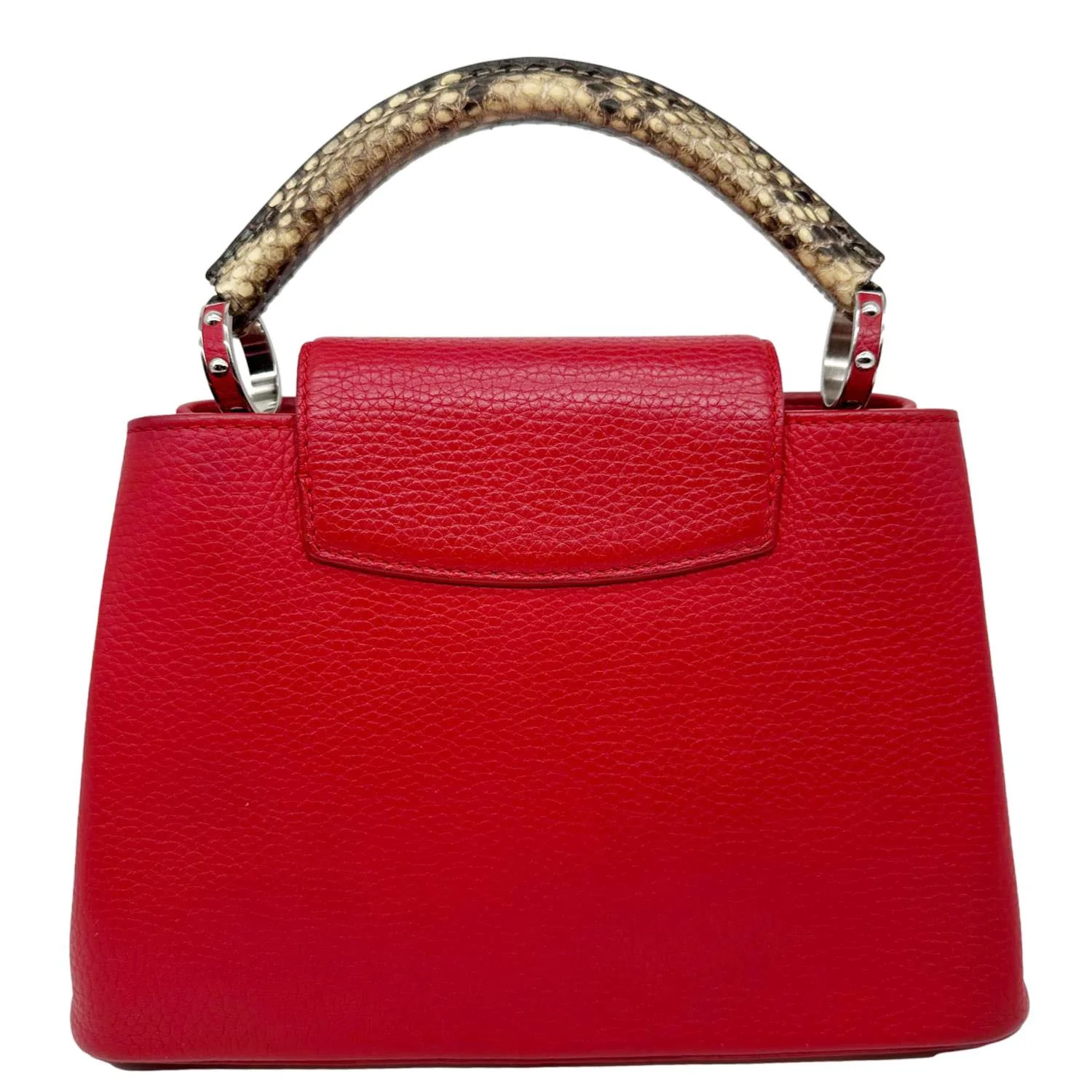 LOUIS VUITTON Capucines BB Python Handle Leather Crossbody Bag Red - Image 3