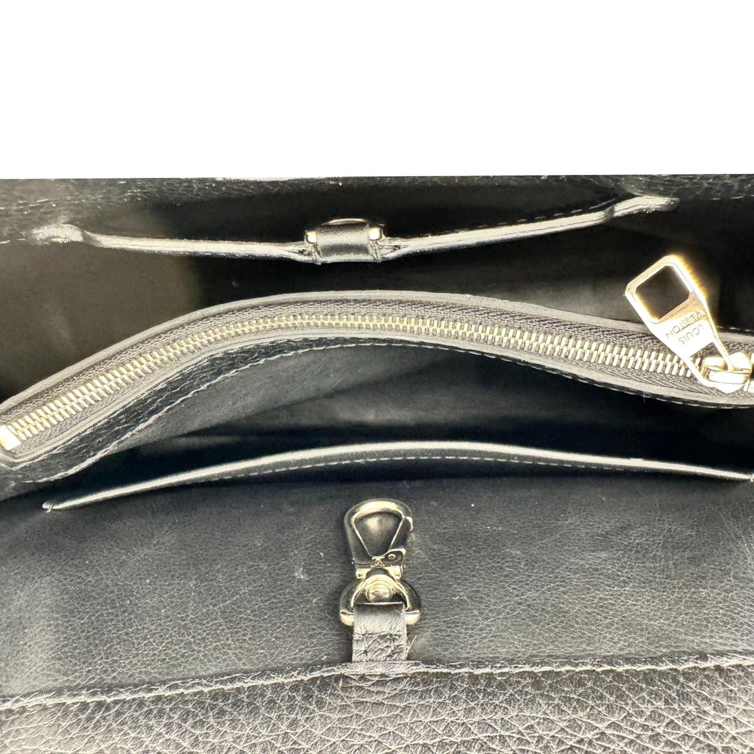LOUIS VUITTON Capucines BB Python Handle Leather Satchel Bag Black - Image 12