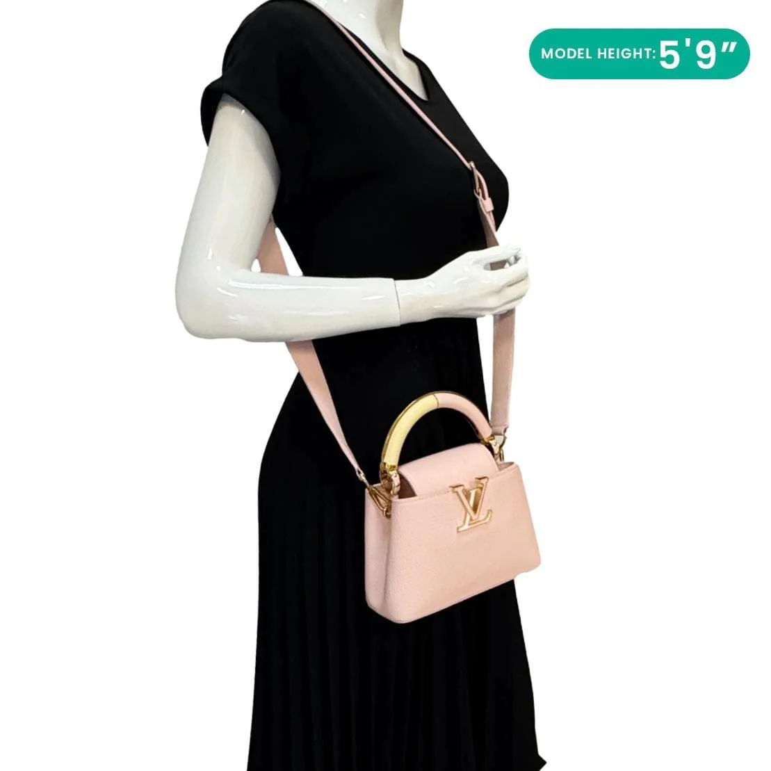 LOUIS VUITTON Capucines Mini Taurillon Leather Crossbody Bag Pink - Image 2