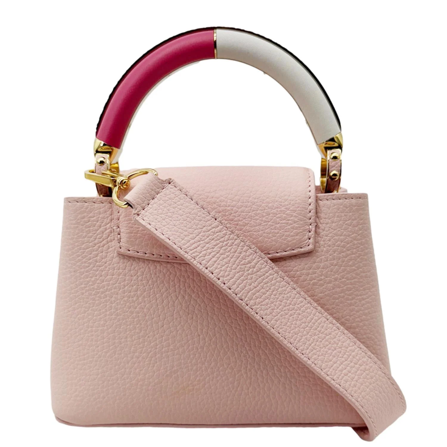 LOUIS VUITTON Capucines Mini Taurillon Leather Crossbody Bag Pink - Image 4