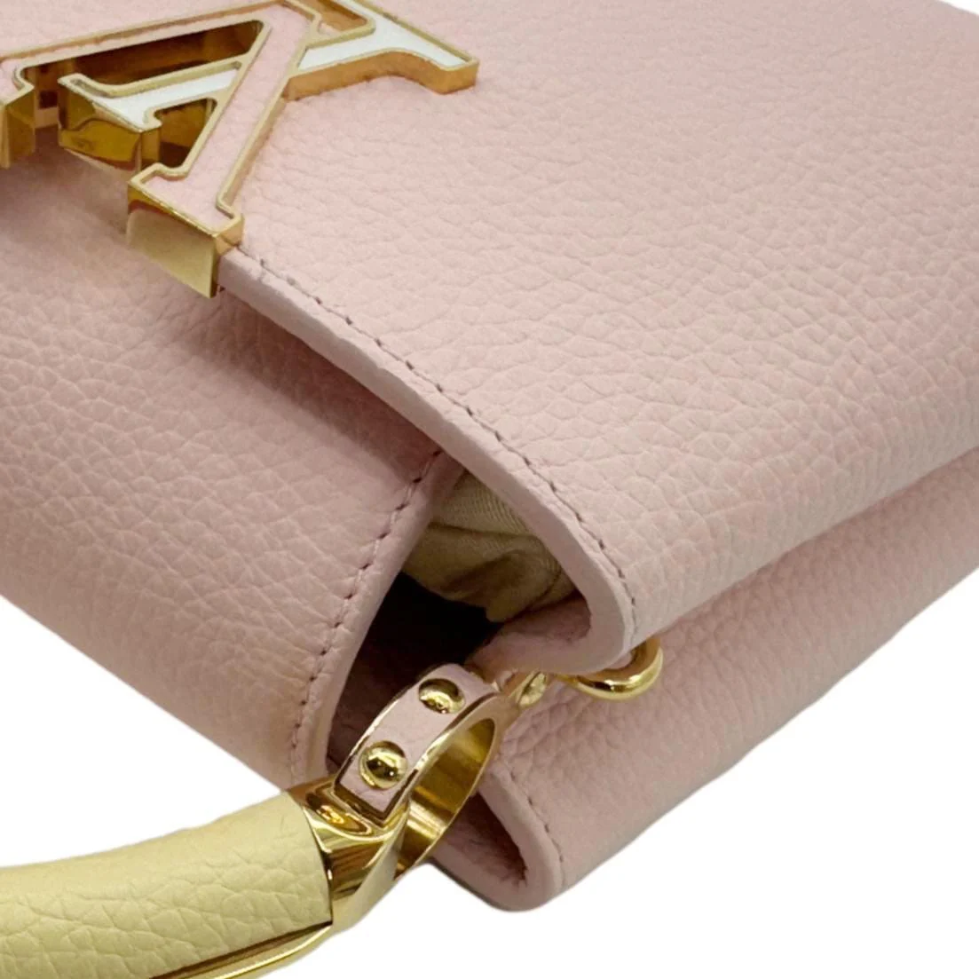 LOUIS VUITTON Capucines Mini Taurillon Leather Crossbody Bag Pink - Image 7