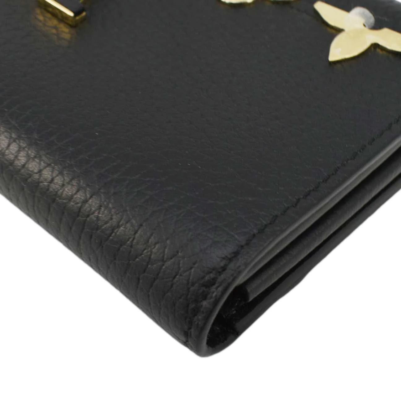 LOUIS VUITTON Capucines Crown Flowers Taurillon Leather Wallet Black - Image 7