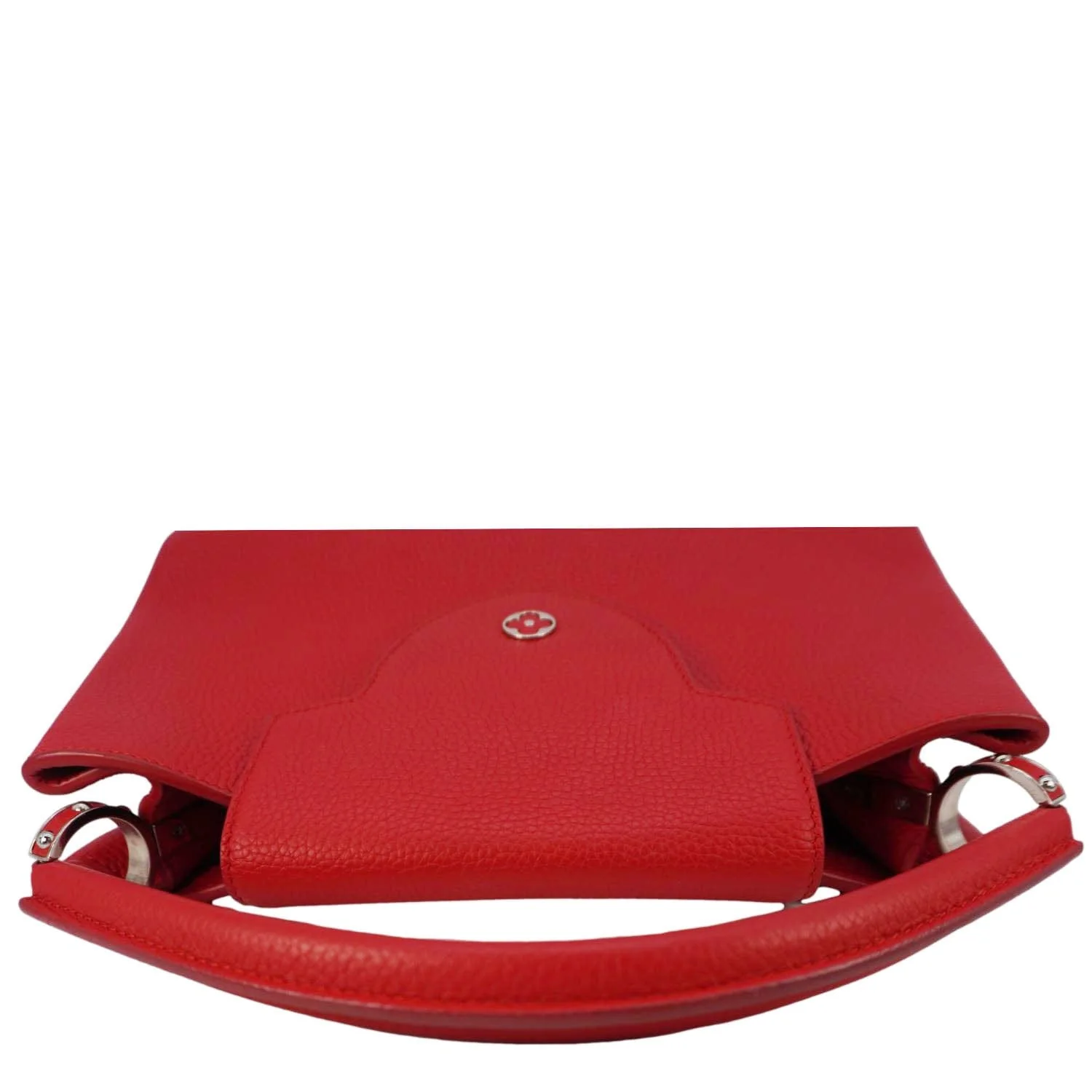 LOUIS VUITTON Capucines MM Taurillon Leather Satchel Bag Red - Image 4