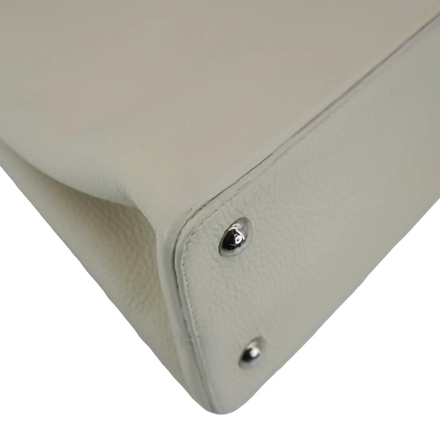 LOUIS VUITTON Capucines MM Taurillon Leather Satchel Bag White - Image 9