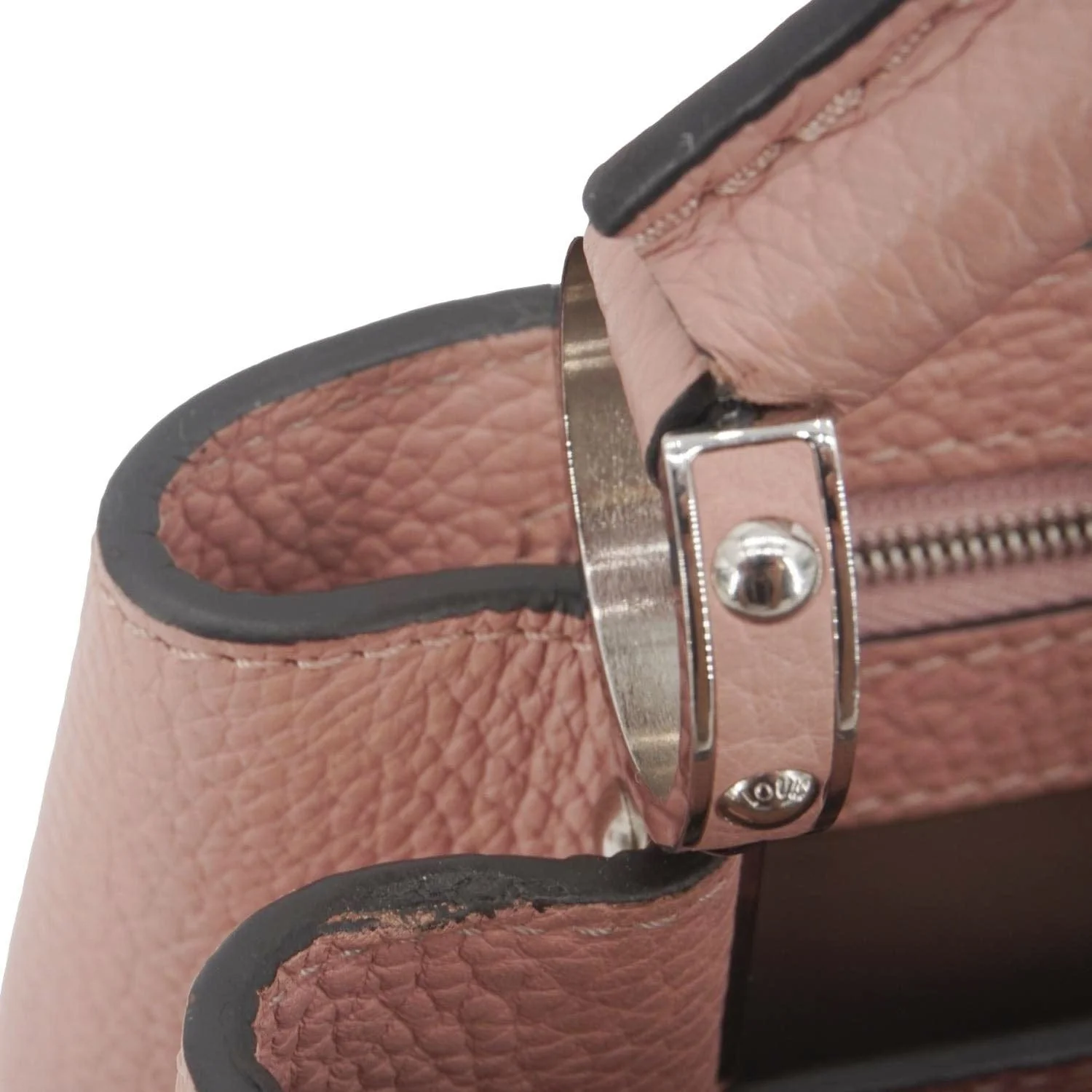 LOUIS VUITTON Capucines Leather Shoulder Bag Pink - Image 11