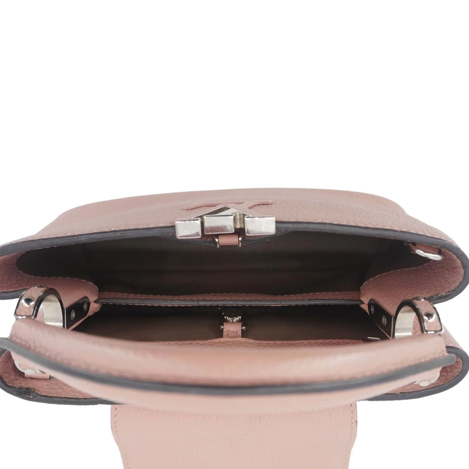 LOUIS VUITTON Capucines Leather Shoulder Bag Pink - Image 13