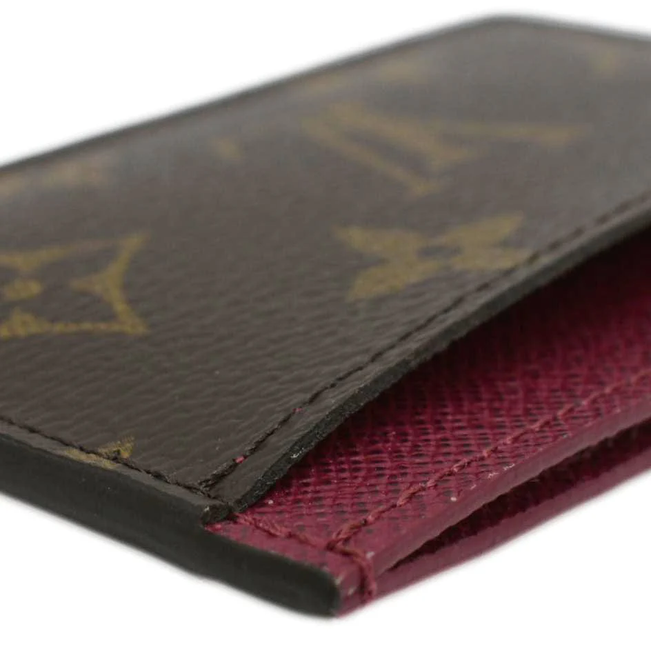 LOUIS VUITTON Monogram Canvas Card Holder Cerise - Image 4