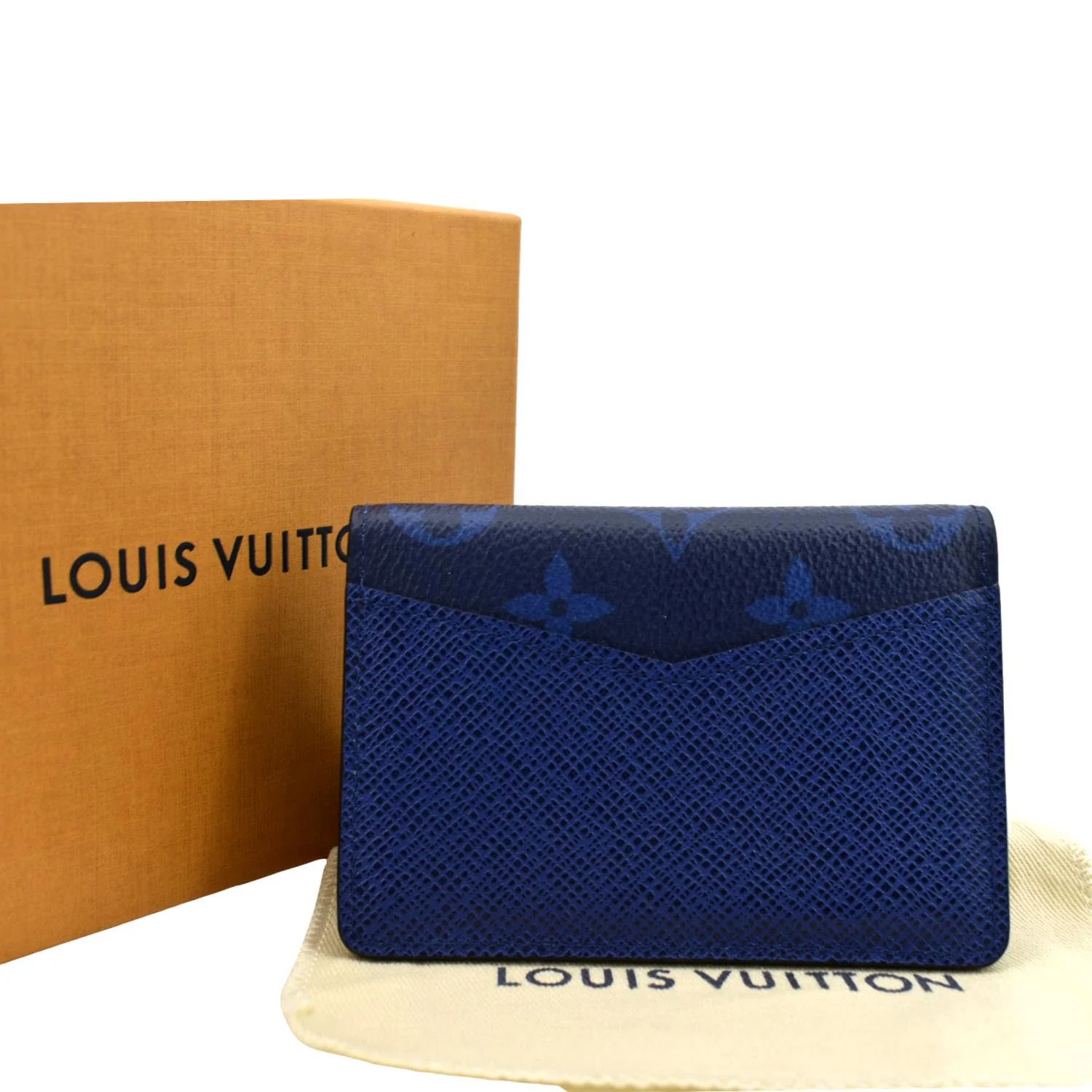 LOUIS VUITTON Monogram Leather Pocket Organizer Navy Blue - Image 2