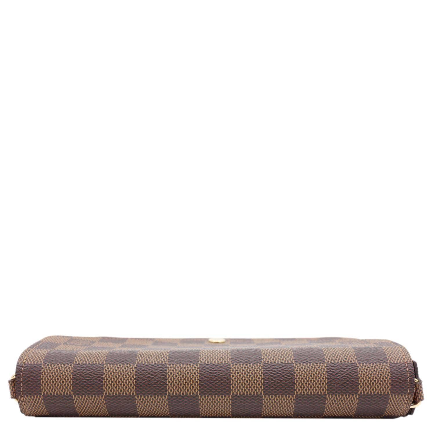 LOUIS VUITTON Felicie Pochette Damier Ebene Crossbody Bag Brown - Image 6