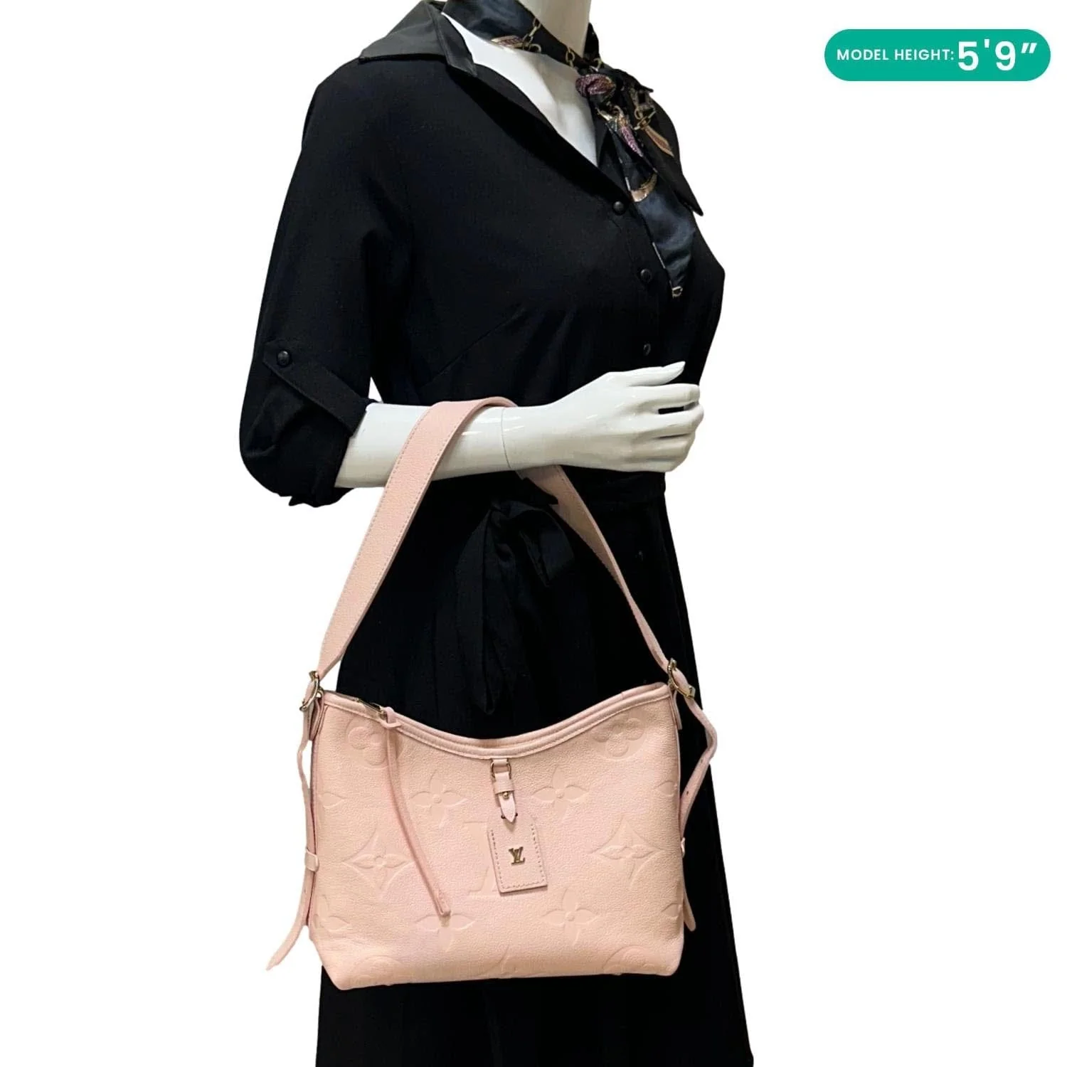LOUIS VUITTON Carryall PM Monogram Empreinte Leather Shoulder Bag Pink - Image 2