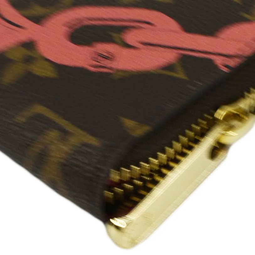 LOUIS VUITTON Chain Flower Monogram Canvas Zippy Wallet Brown - Image 5