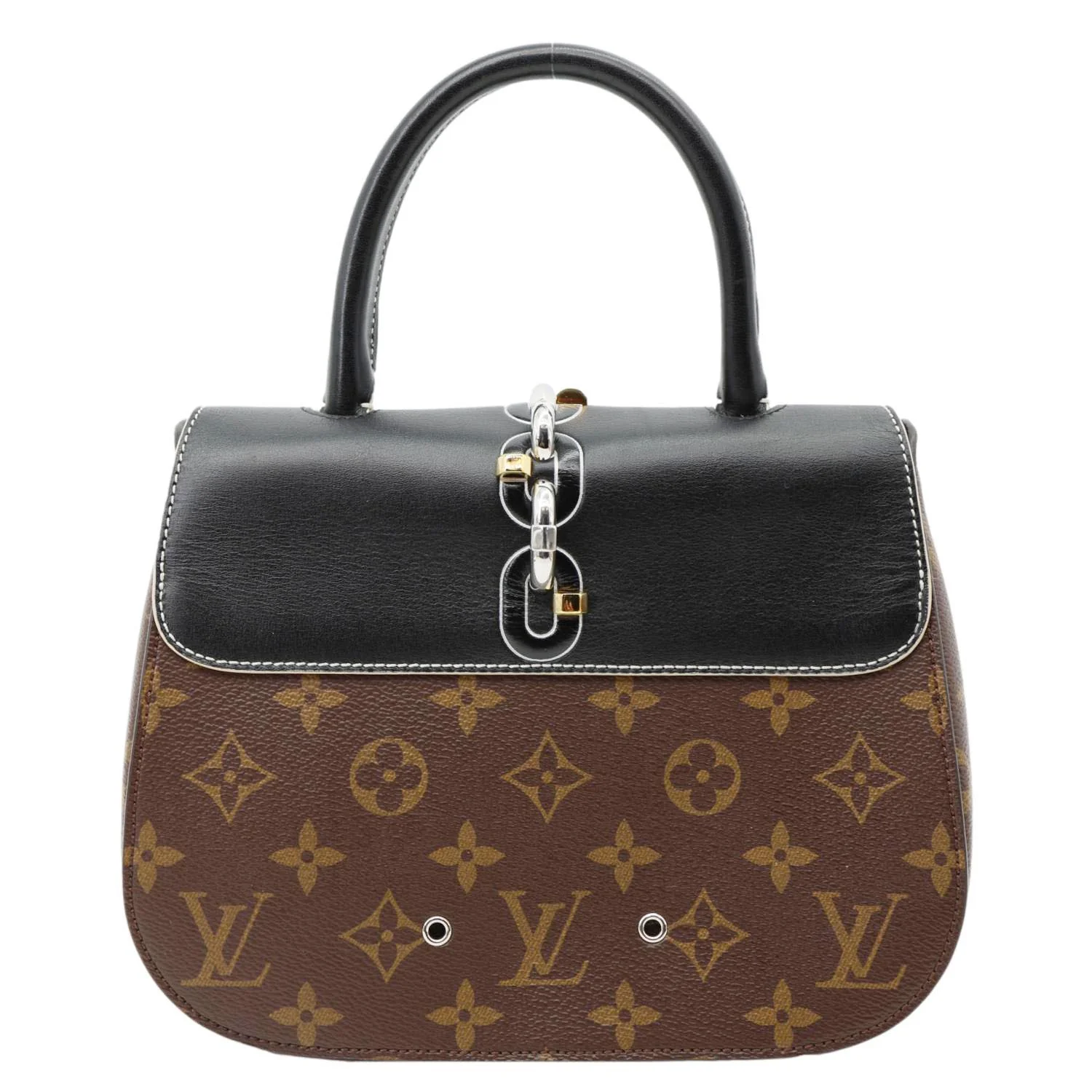 LOUIS VUITTON Chain It PM Monogram Canvas Shoulder Bag Black - Image 3