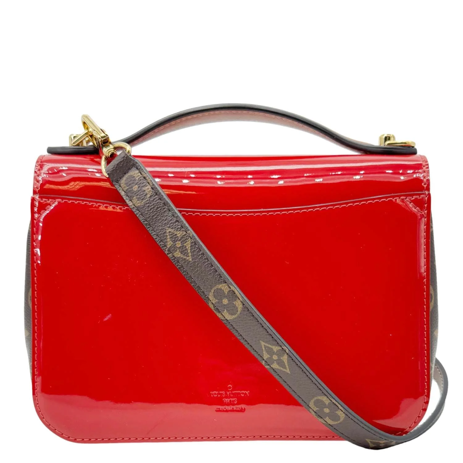 LOUIS VUITTON Cherrywood BB Vernis Leather Crossbody Bag Red - Image 3