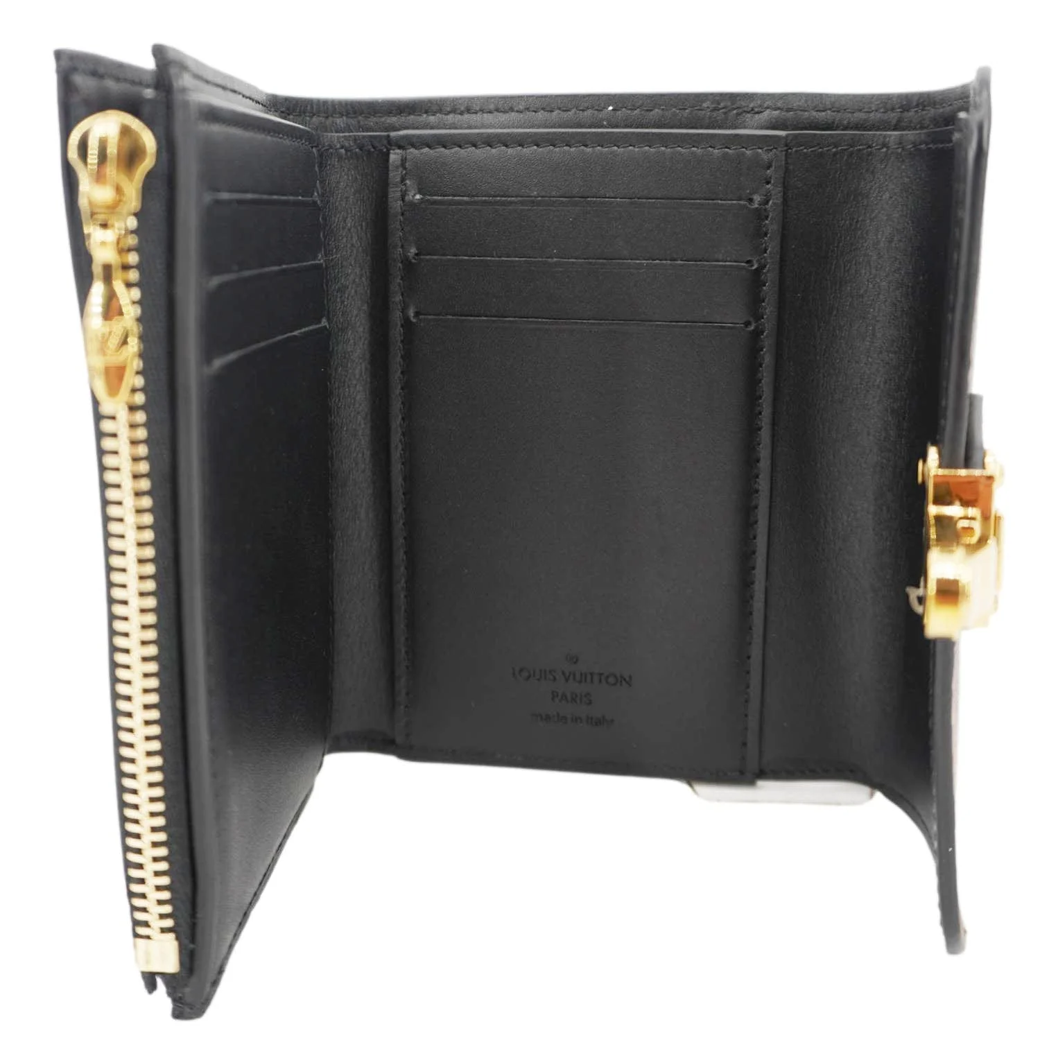 LOUIS VUITTON Cherrywood Monogram Canvas Compact Wallet Black - Image 10