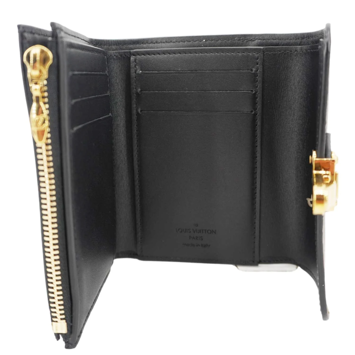 LOUIS VUITTON Cherrywood Monogram Canvas Compact Wallet Black - Image 11