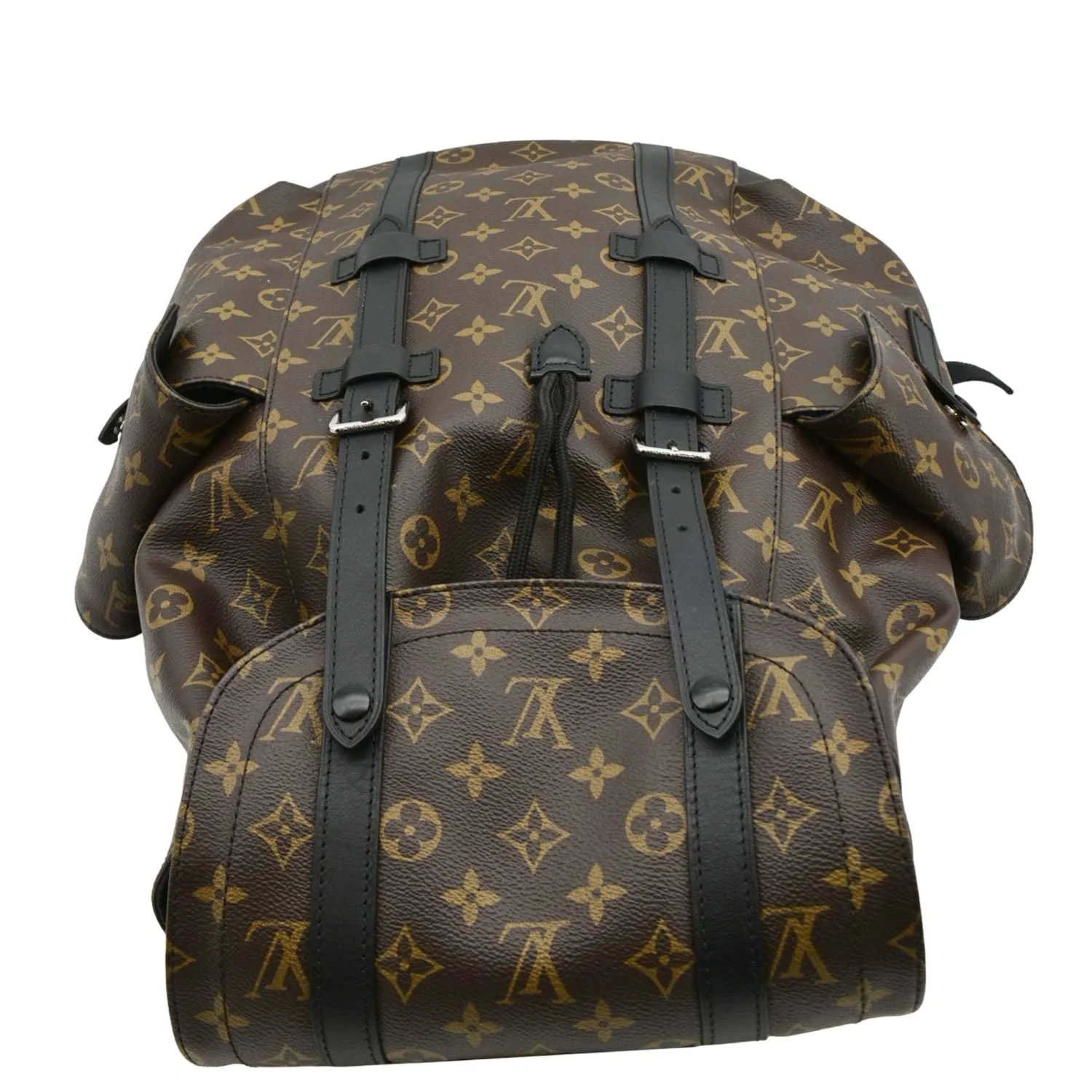 LOUIS VUITTON Christopher MM Monogram Macassar Canvas Backpack Bag Brown - Image 4