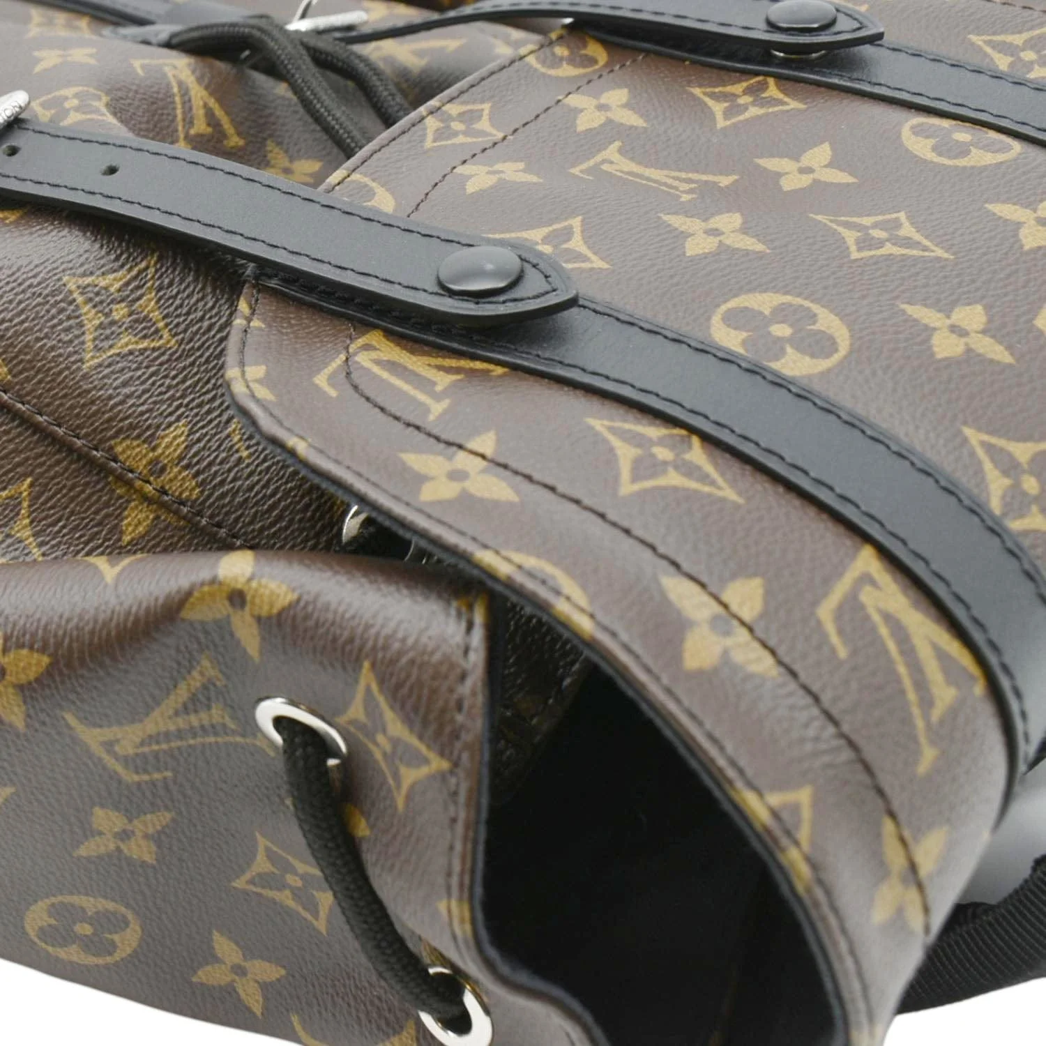 LOUIS VUITTON Christopher MM Monogram Macassar Canvas Backpack Bag Brown - Image 6
