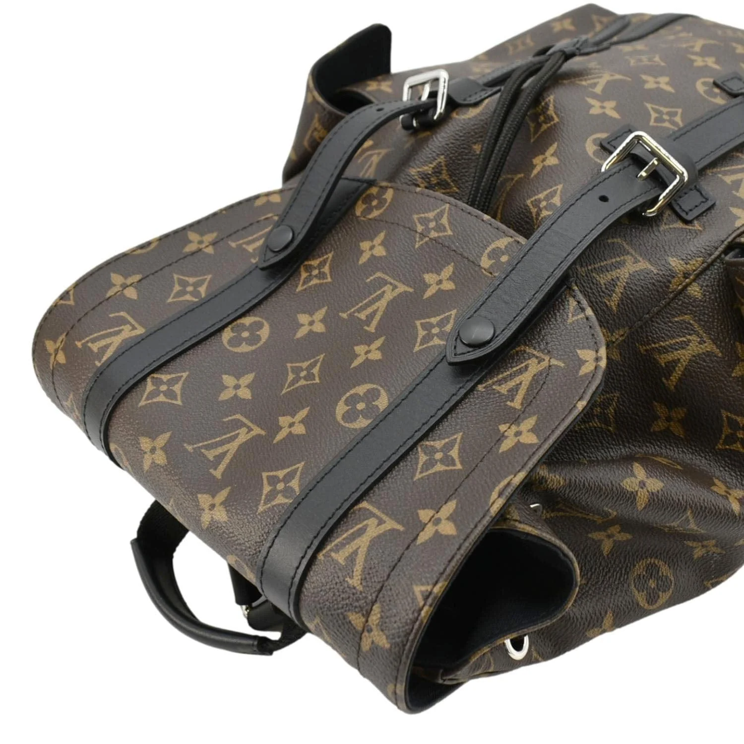 LOUIS VUITTON Christopher Monogram Macassar Canvas Backpack Bag Brown - Image 6