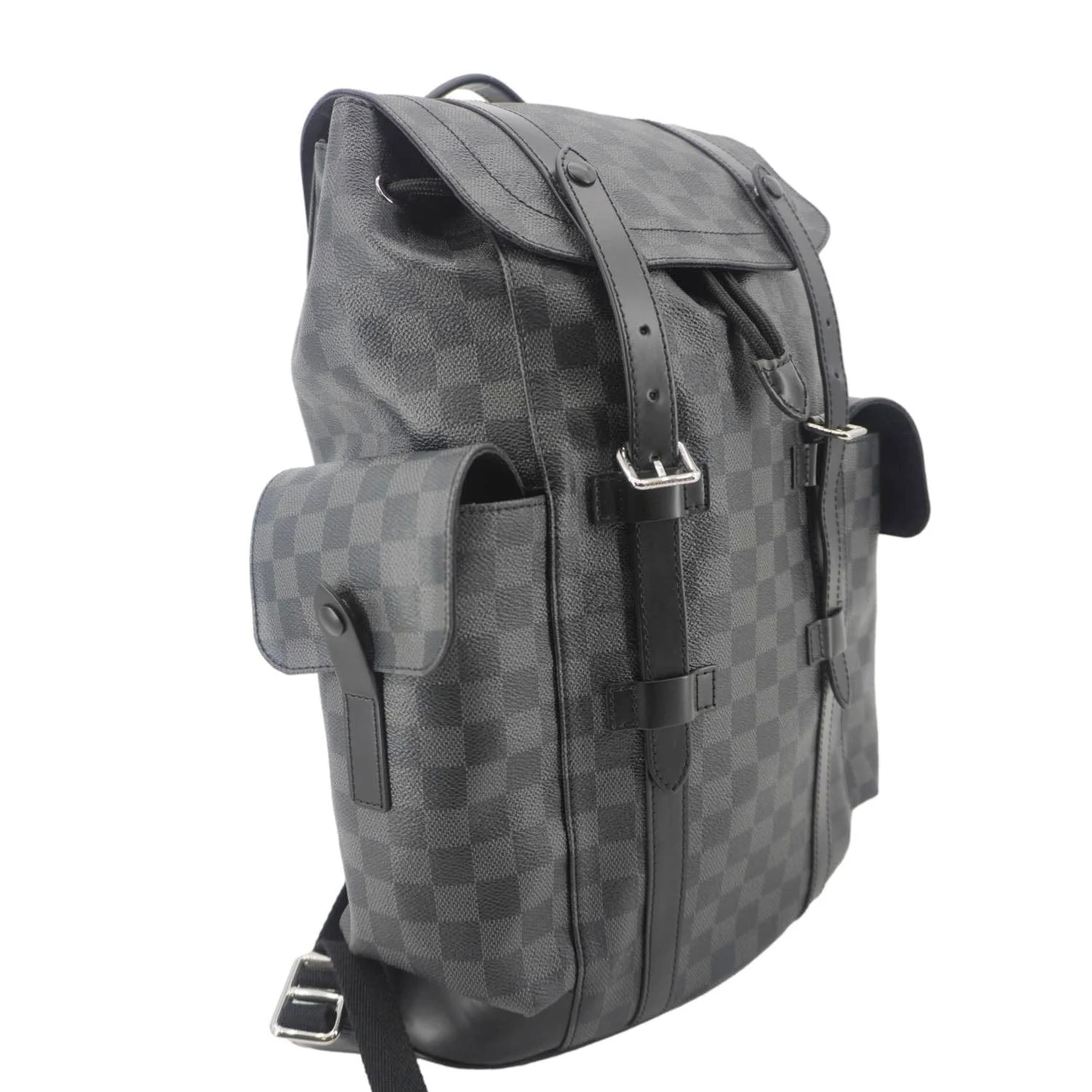 LOUIS VUITTON Christopher Damier Graphite Backpack Bag Black - Image 4