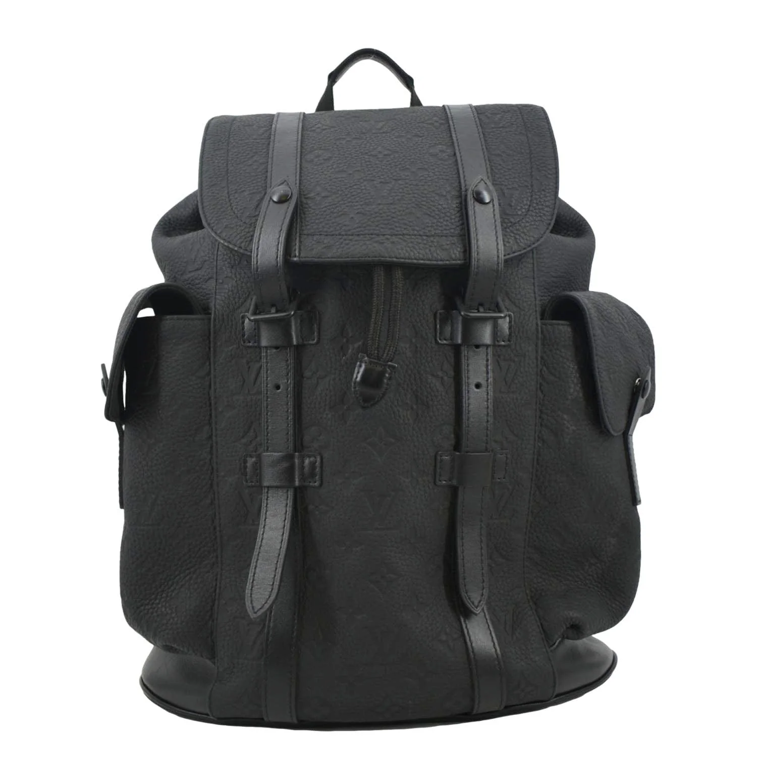 LOUIS VUITTON Christopher PM Monogram Taurillon Leather Backpack Bag Black