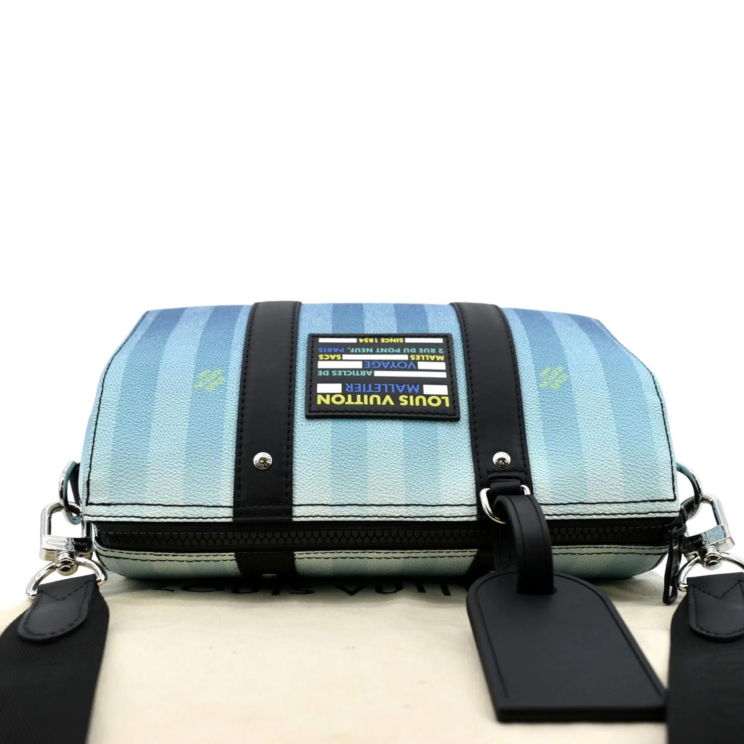 LOUIS VUITTON City Keepall Damier Stripes Shoulder Bag Gradient Blue - Image 5