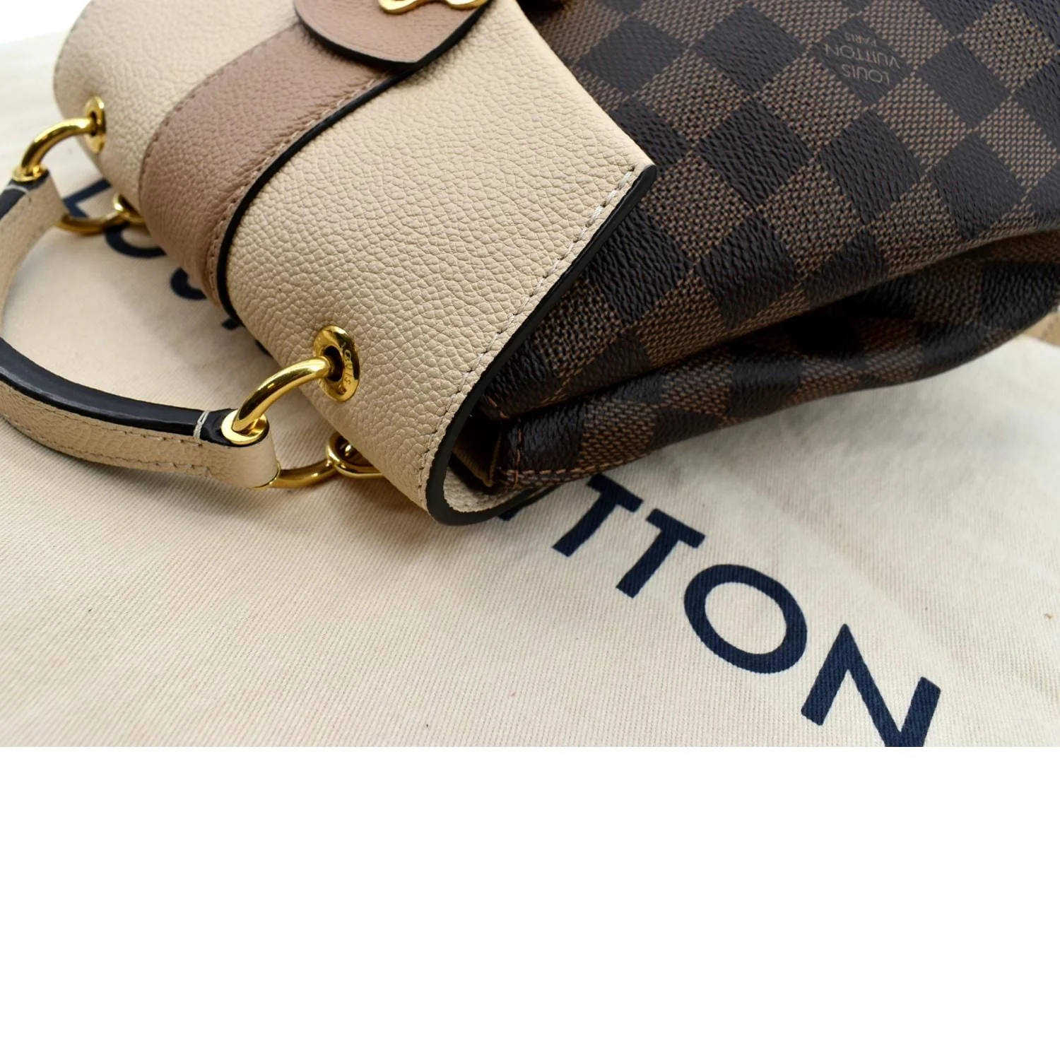 LOUIS VUITTON Clapton Damier Ebene Backpack Bag Creme Beige - Image 5