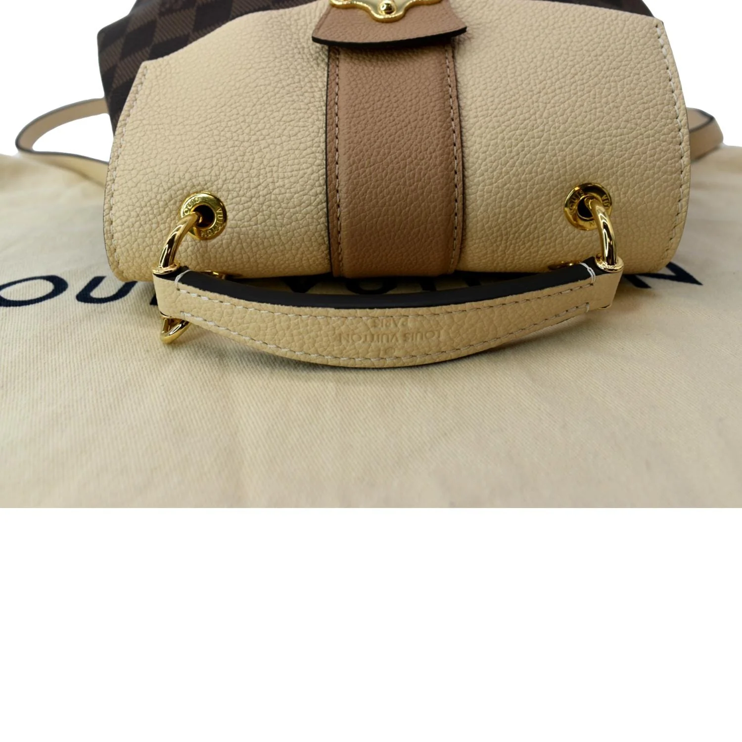 LOUIS VUITTON Clapton Damier Ebene Backpack Bag Creme Beige - Image 4