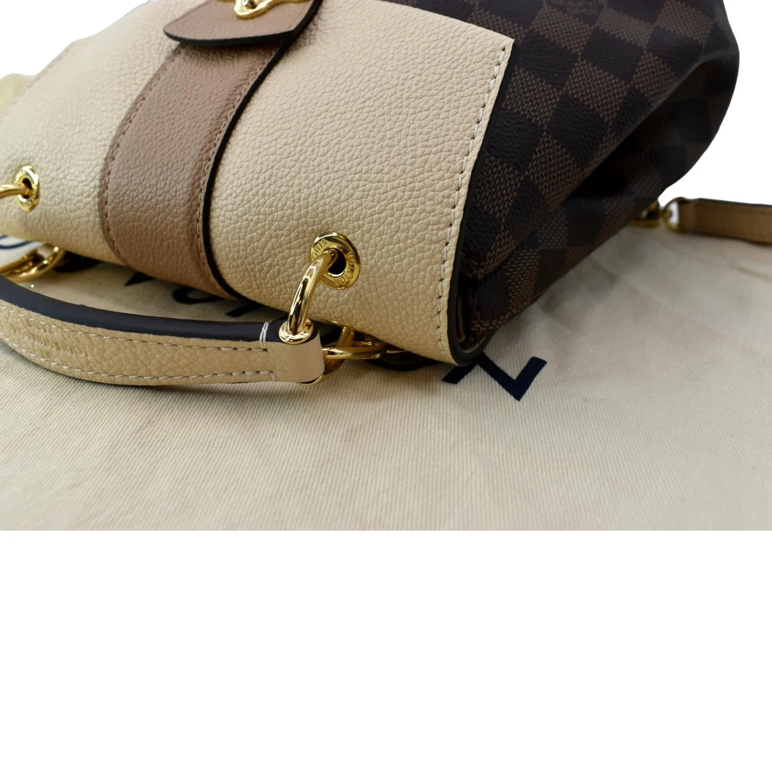 LOUIS VUITTON Clapton Damier Ebene Backpack Bag Creme Beige - Image 5