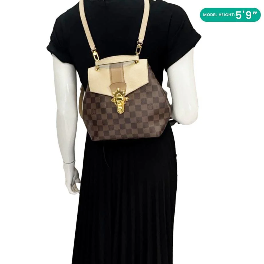 LOUIS VUITTON Clapton Damier Ebene Backpack Bag Beige - Image 2