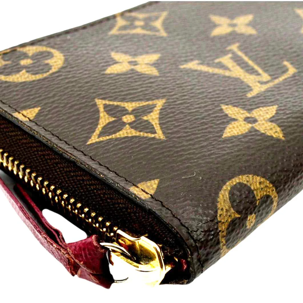 LOUIS VUITTON Clemence Monogram Canvas Zippy Wallet Brown - Image 8