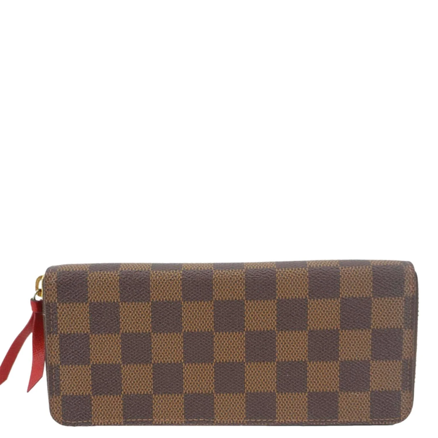 LOUIS VUITTON Clemence Damier Ebene Zippy Wallet Brown