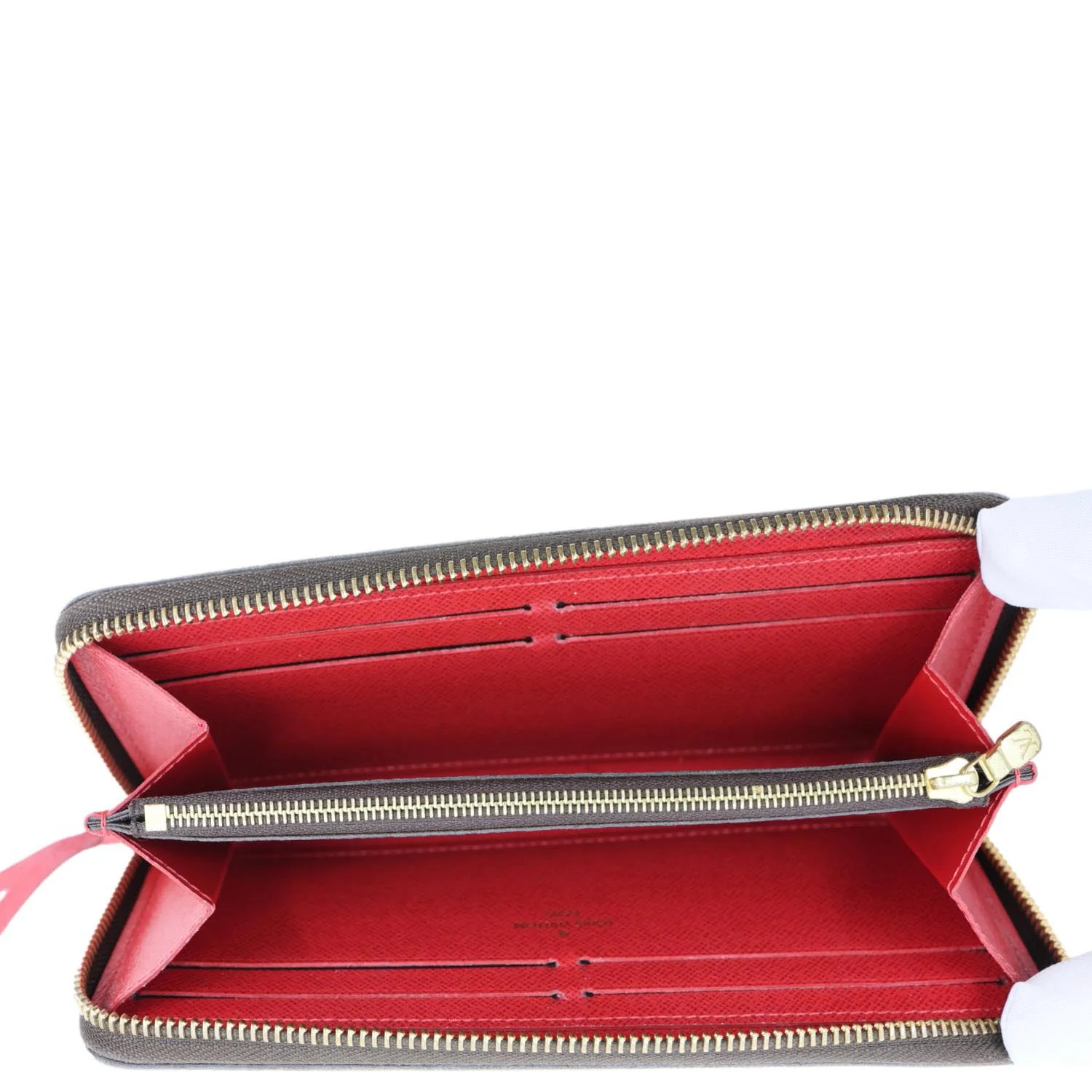 LOUIS VUITTON Clemence Damier Ebene Zippy Wallet Brown - Image 11
