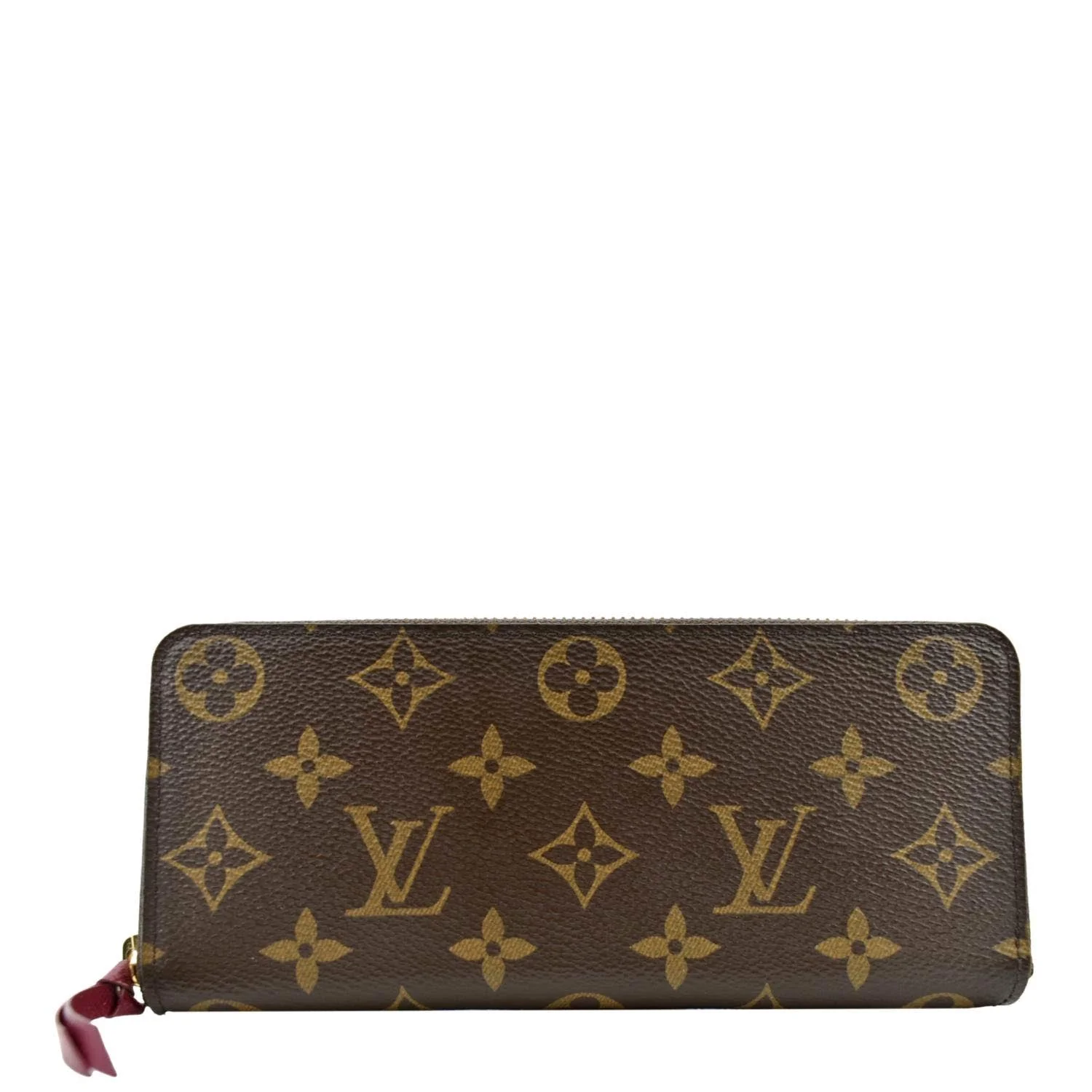 LOUIS VUITTON Clemence Monogram Canvas Zippy Wallet Brown