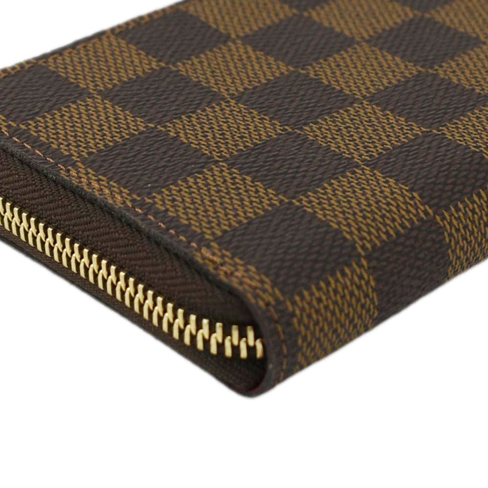 LOUIS VUITTON Clemence Damier Ebene Zippy Wallet Brown - Image 8
