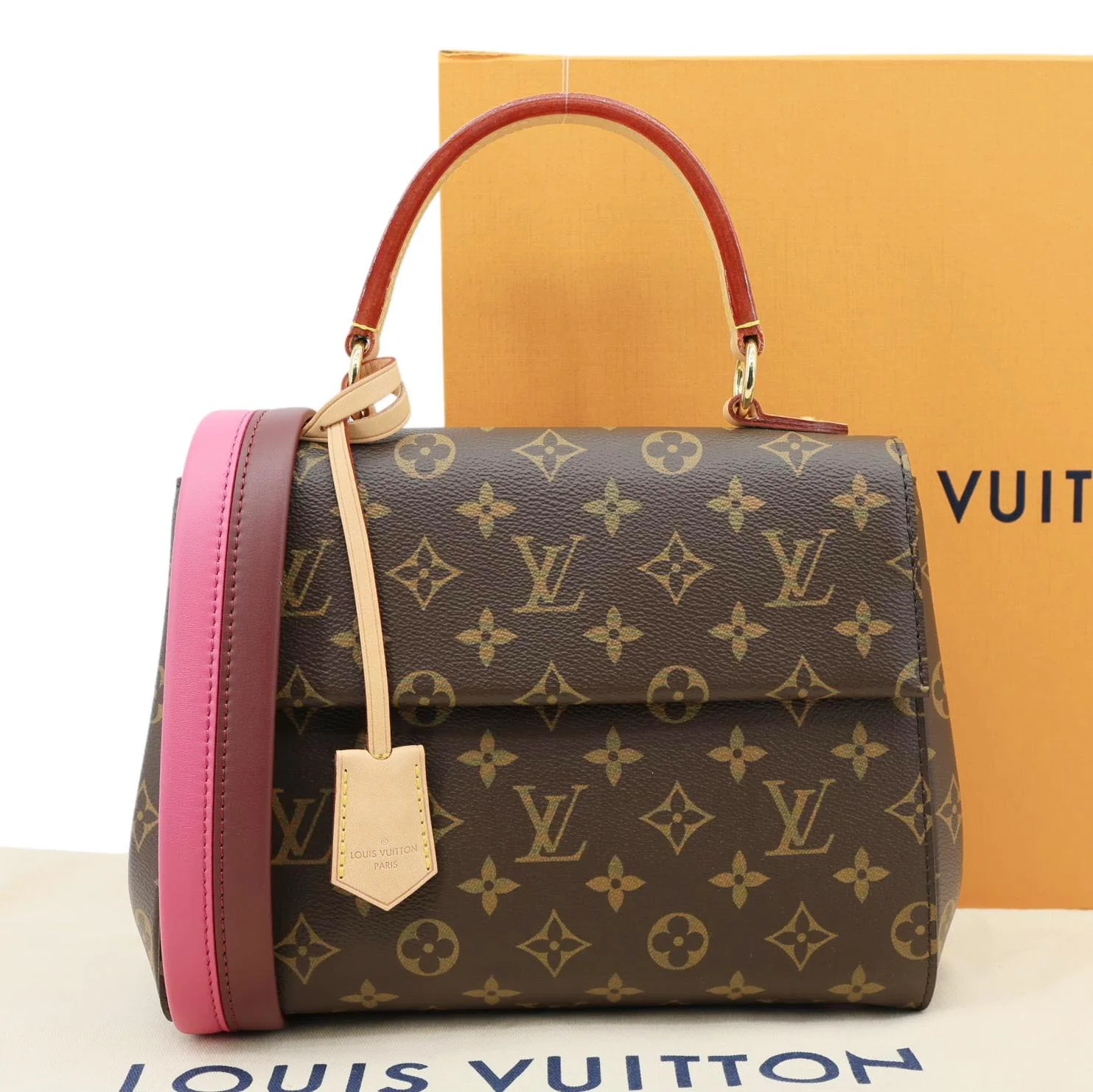 LOUIS VUITTON Cluny BB Monogram Canvas Crossbody Bag Brown - Image 3