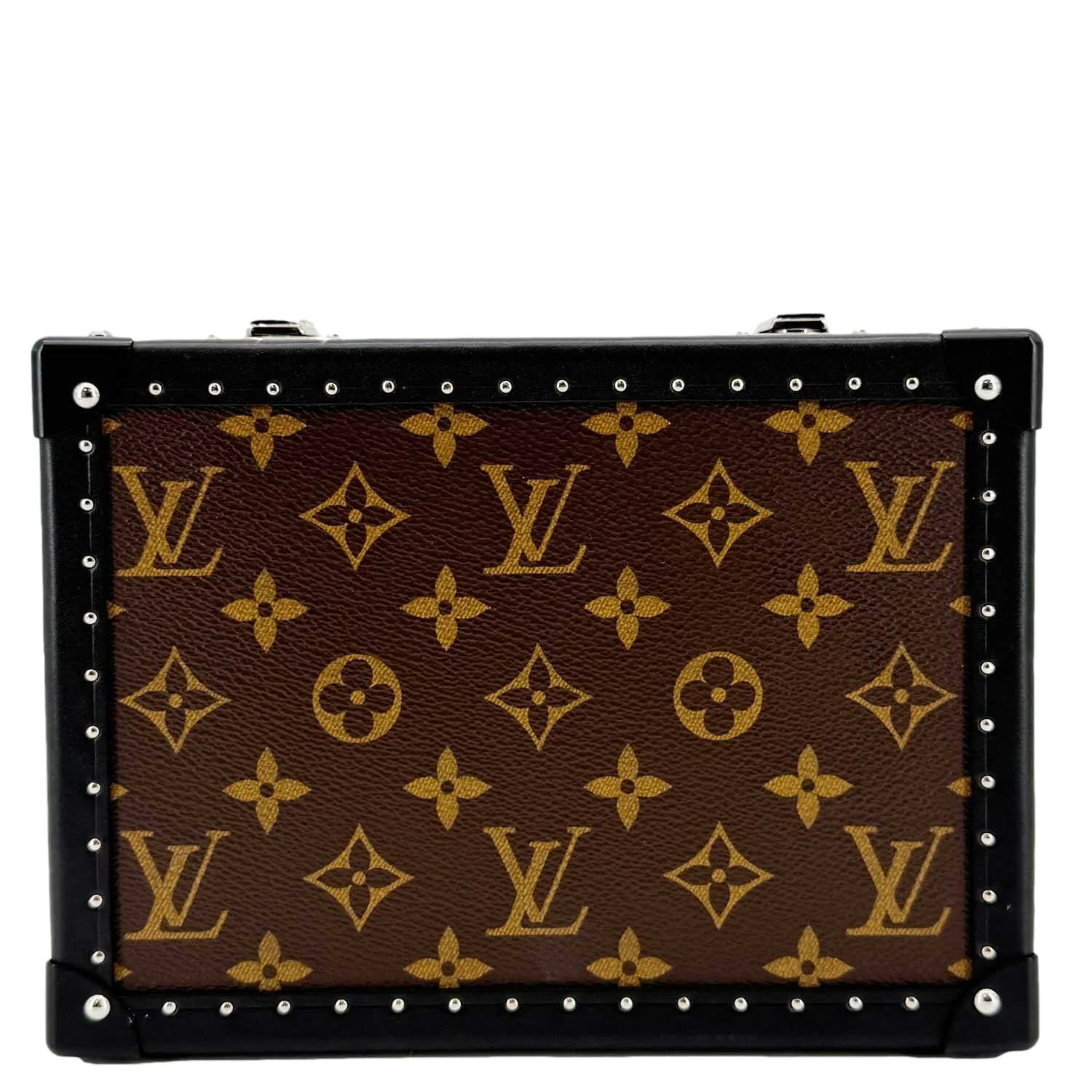 LOUIS VUITTON Clutch Box Monogram Macassar Canvas Crossbody Bag Brown - Image 4