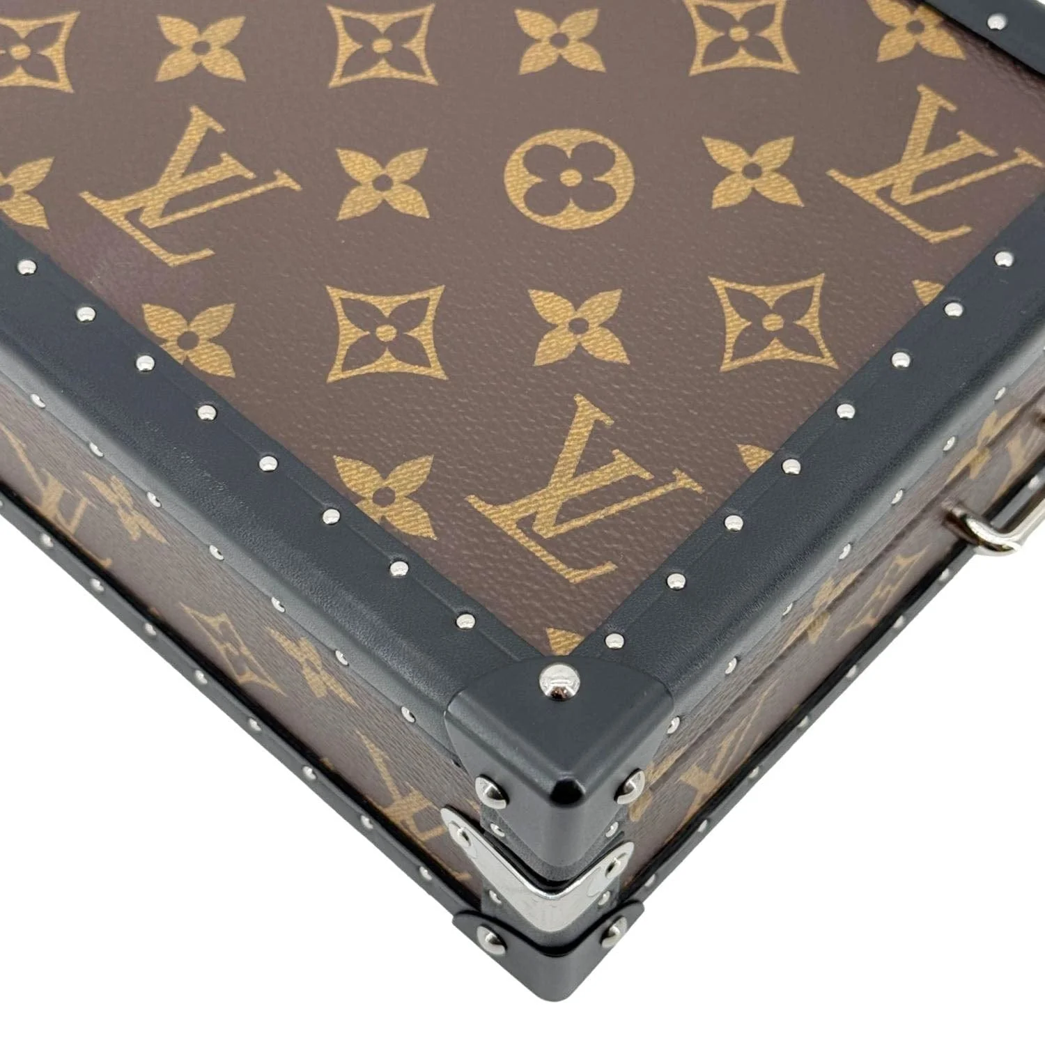 LOUIS VUITTON Clutch Box Monogram Macassar Canvas Crossbody Bag Brown - Image 7
