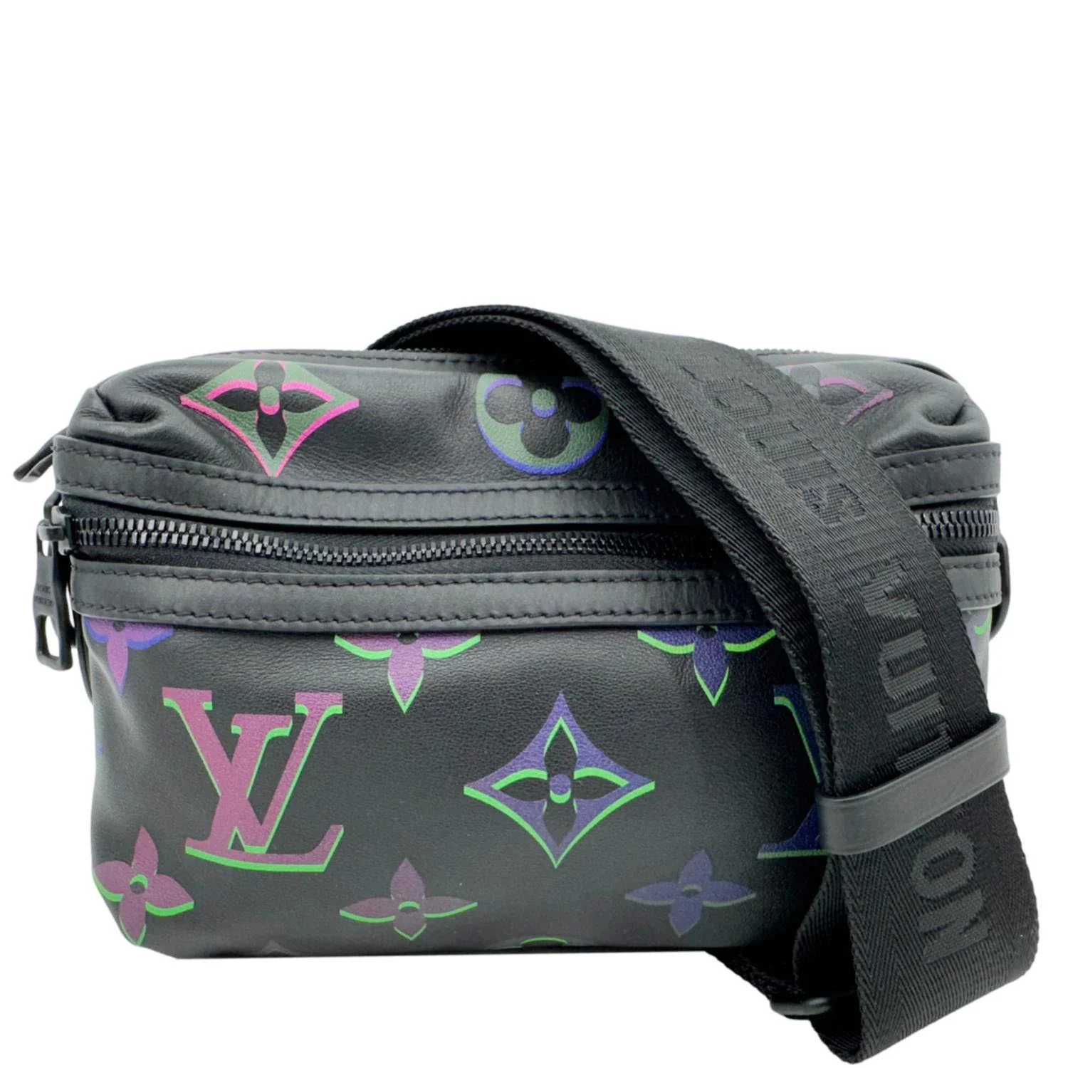 LOUIS VUITTON Comet PM Spotlight Monogram Giant Leather Messenger Bag Black