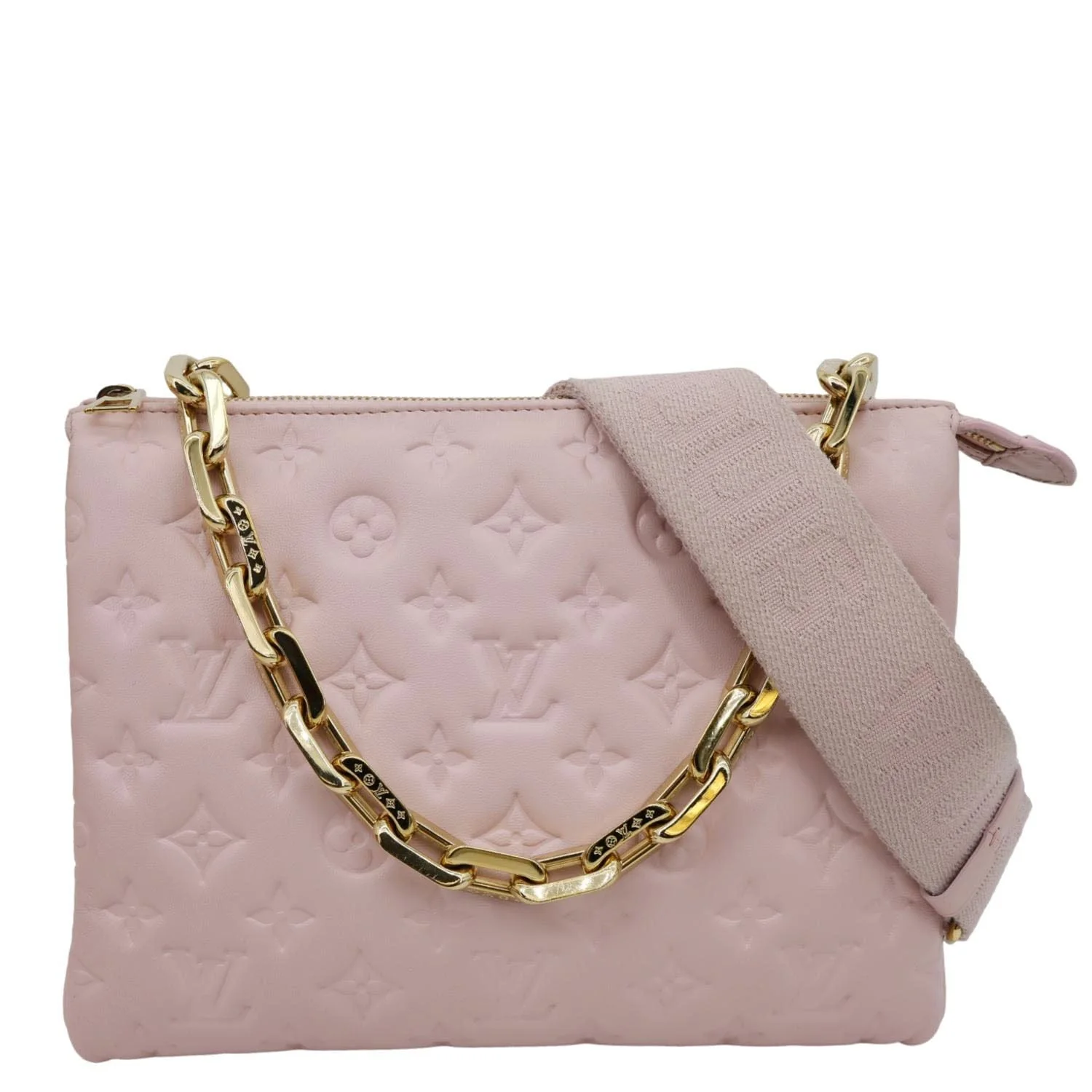 LOUIS VUITTON Coussin PM Monogram Embossed Leather Shoulder Bag Pink - Image 4