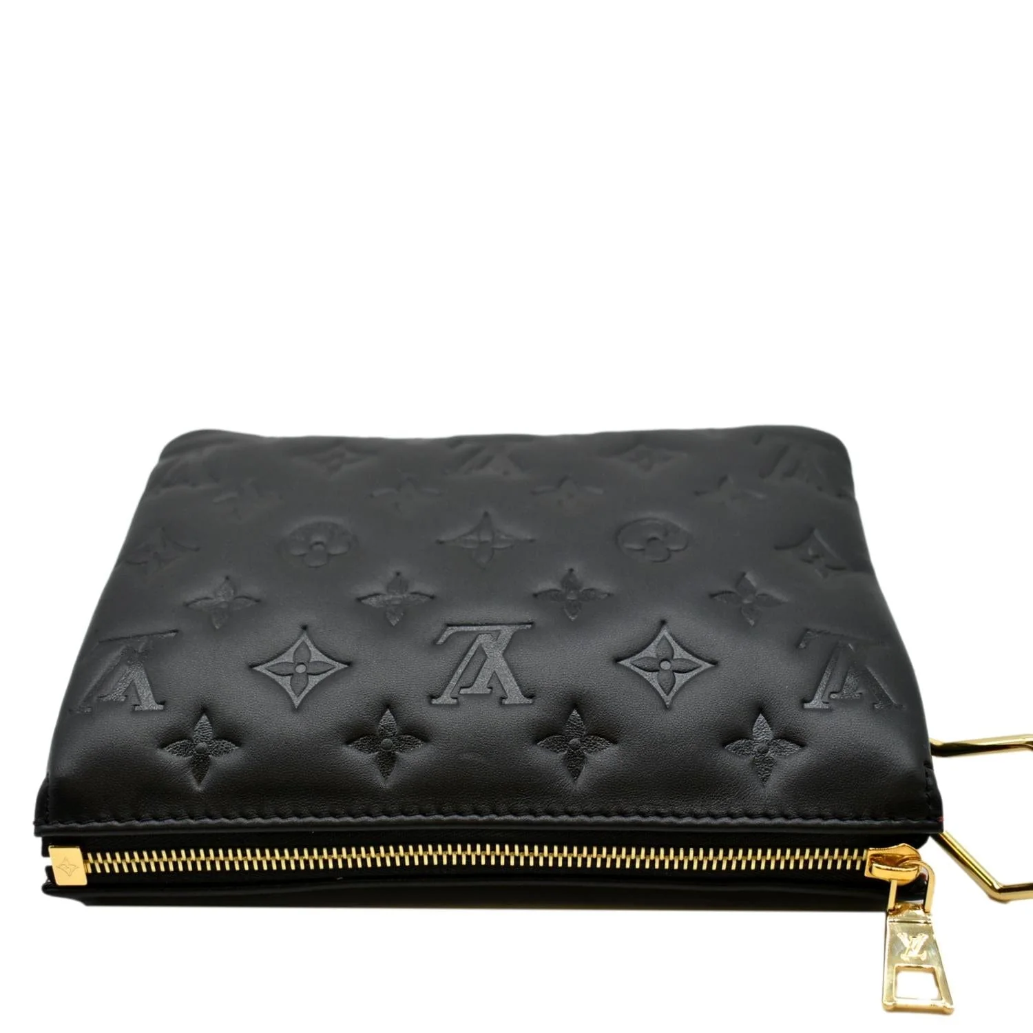 LOUIS VUITTON Coussin BB Monogram Embossed Leather Shoulder Bag Black - Image 4