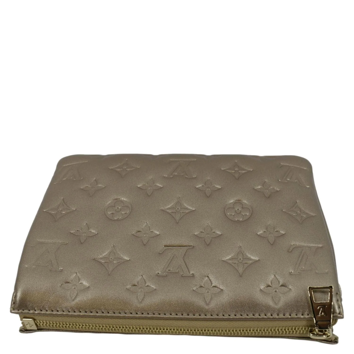LOUIS VUITTON Coussin BB Monogram Embossed Leather Shoulder Bag Gold - Image 5